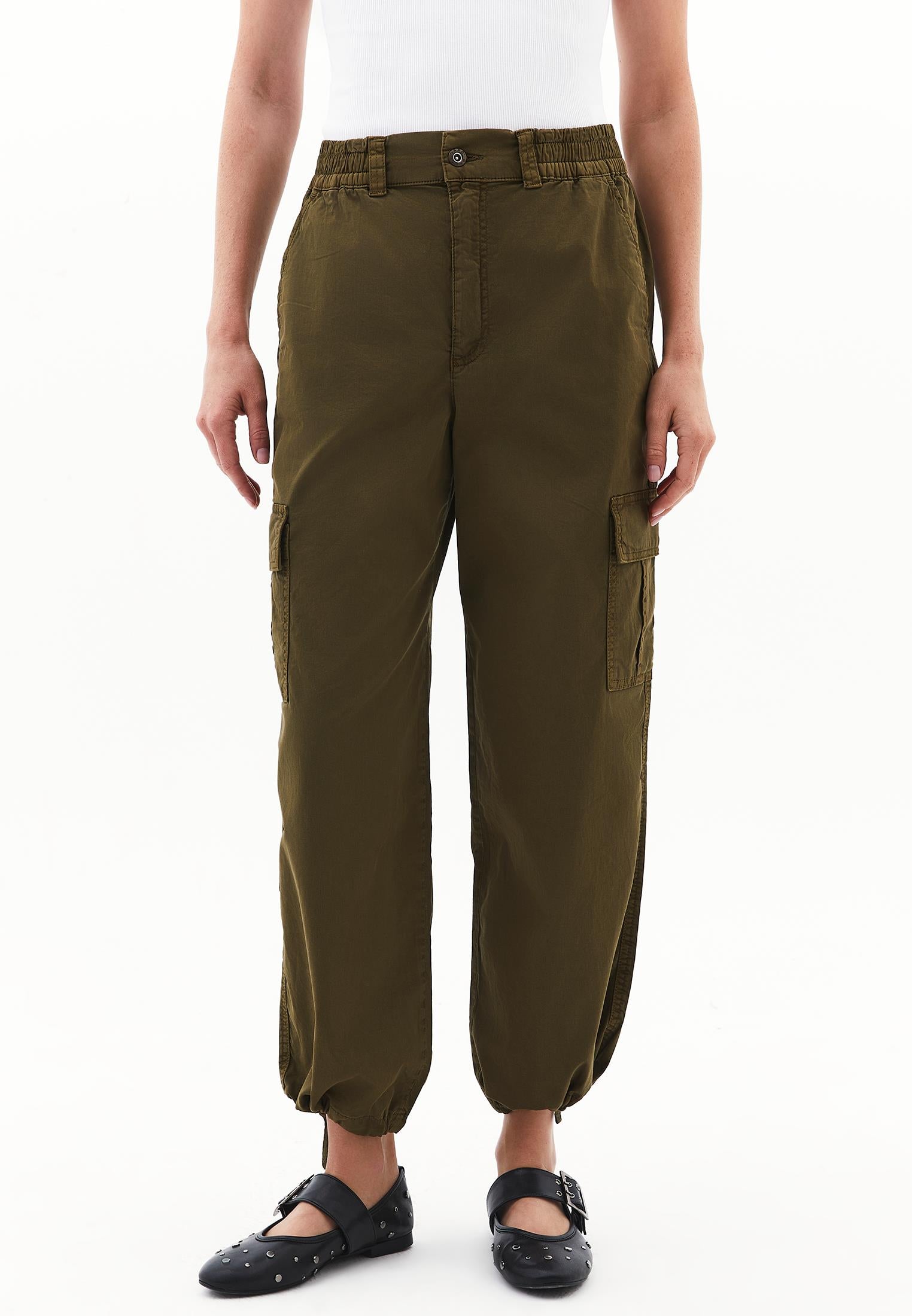 Jogger High Waist Belted Detail Pants - ANTIK DARK OLIVE