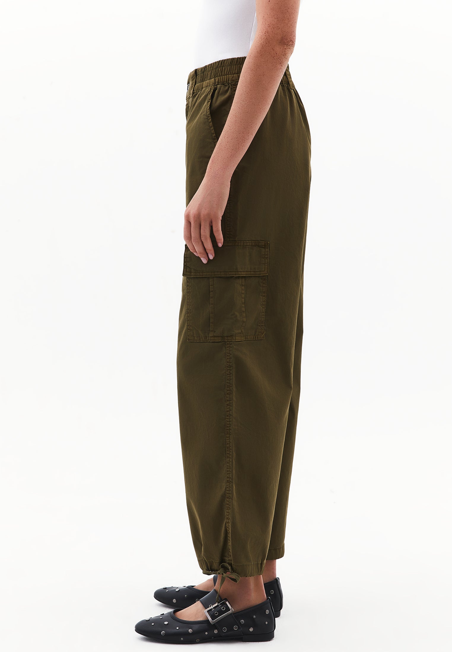 Jogger High Waist Belted Detail Pants - ANTIK DARK OLIVE