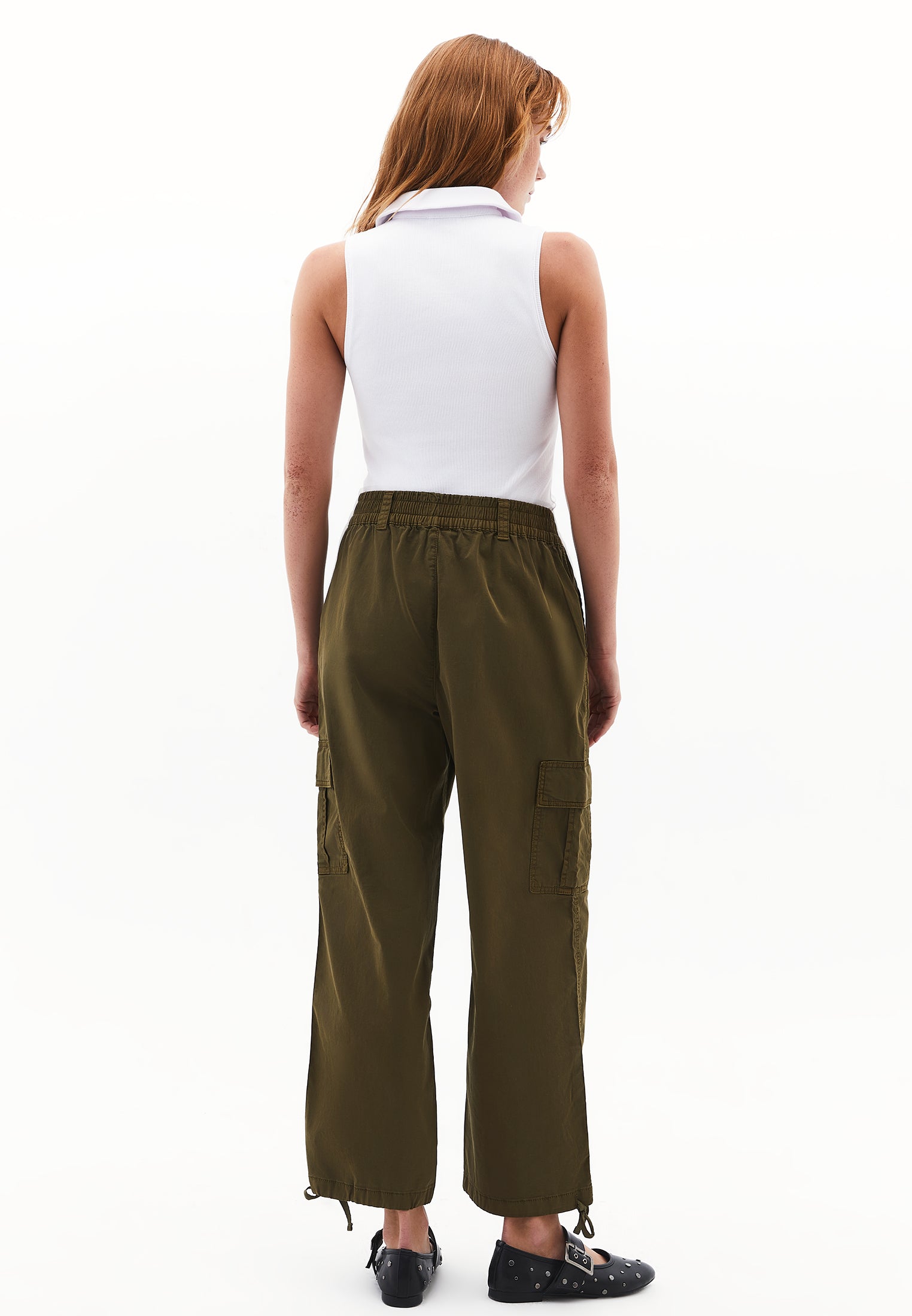 Jogger High Waist Belted Detail Pants - ANTIK DARK OLIVE