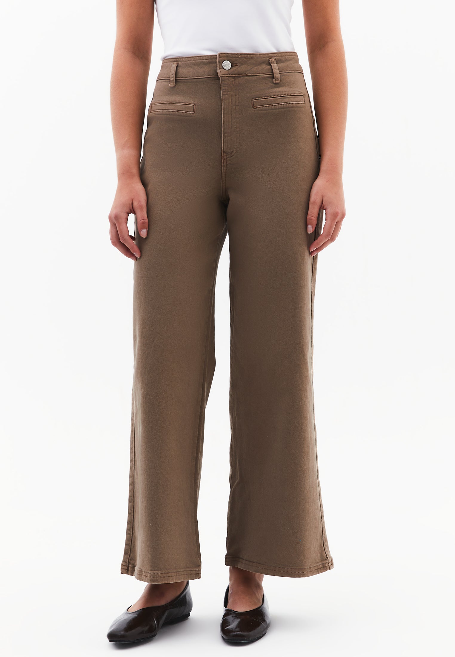 Wide Leg Trousers With Pocket Detail - ANTIK DESERT TAUPE