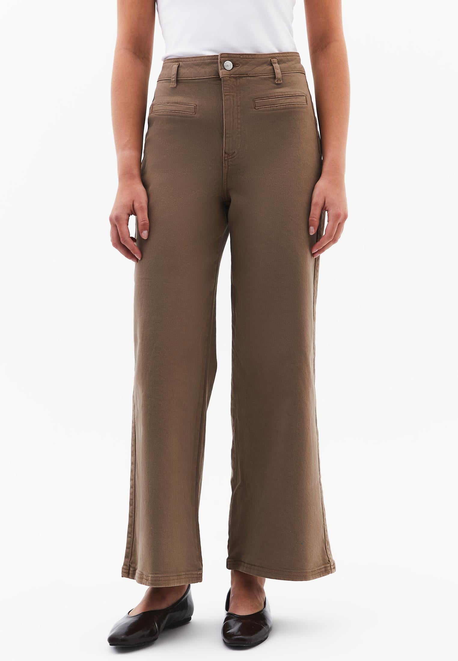 Wide Leg Trousers With Pocket Detail - ANTIK DESERT TAUPE