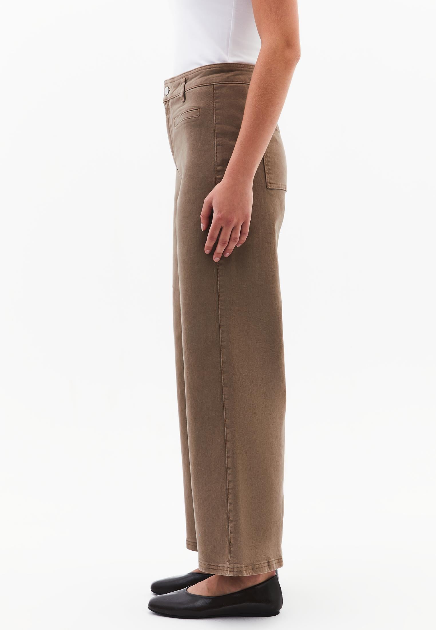 Wide Leg Trousers With Pocket Detail - ANTIK DESERT TAUPE