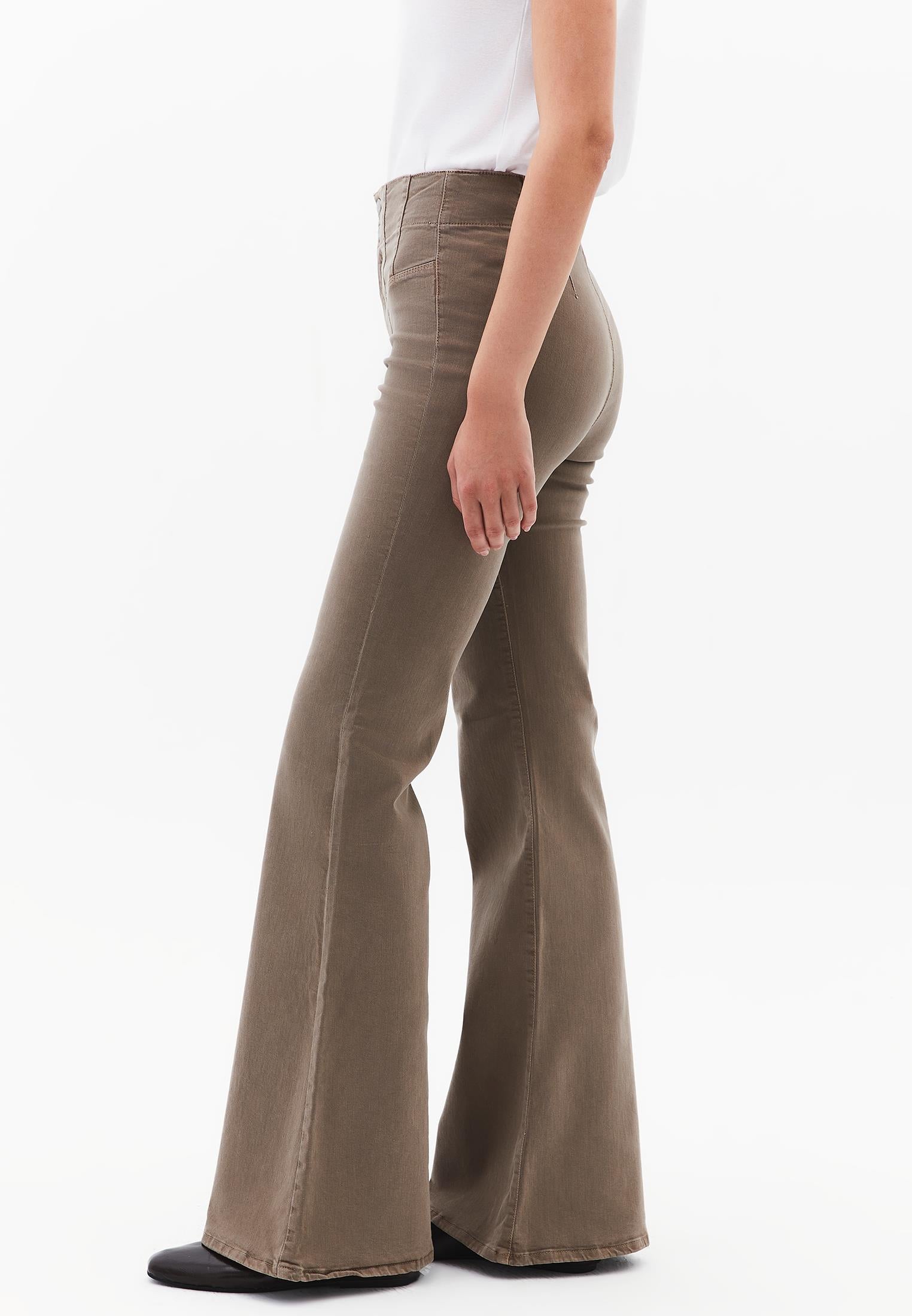 Standard Length Ultra High Waist Flared Pants - ANTIK DESERT TAUPE