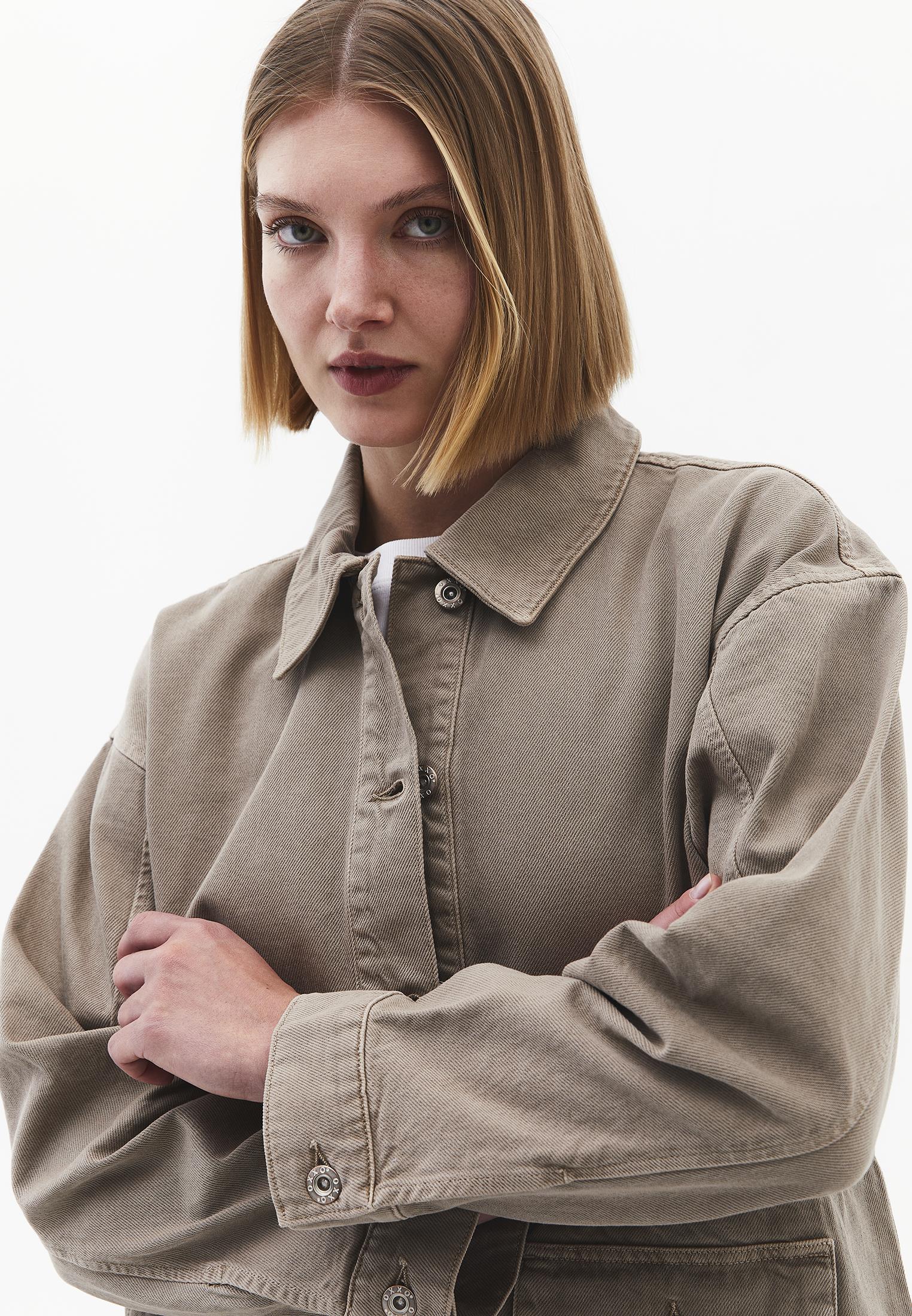 Loose Fit Pocket Detailed Long Sleeve Jacket - ANTIK DESERT TAUPE