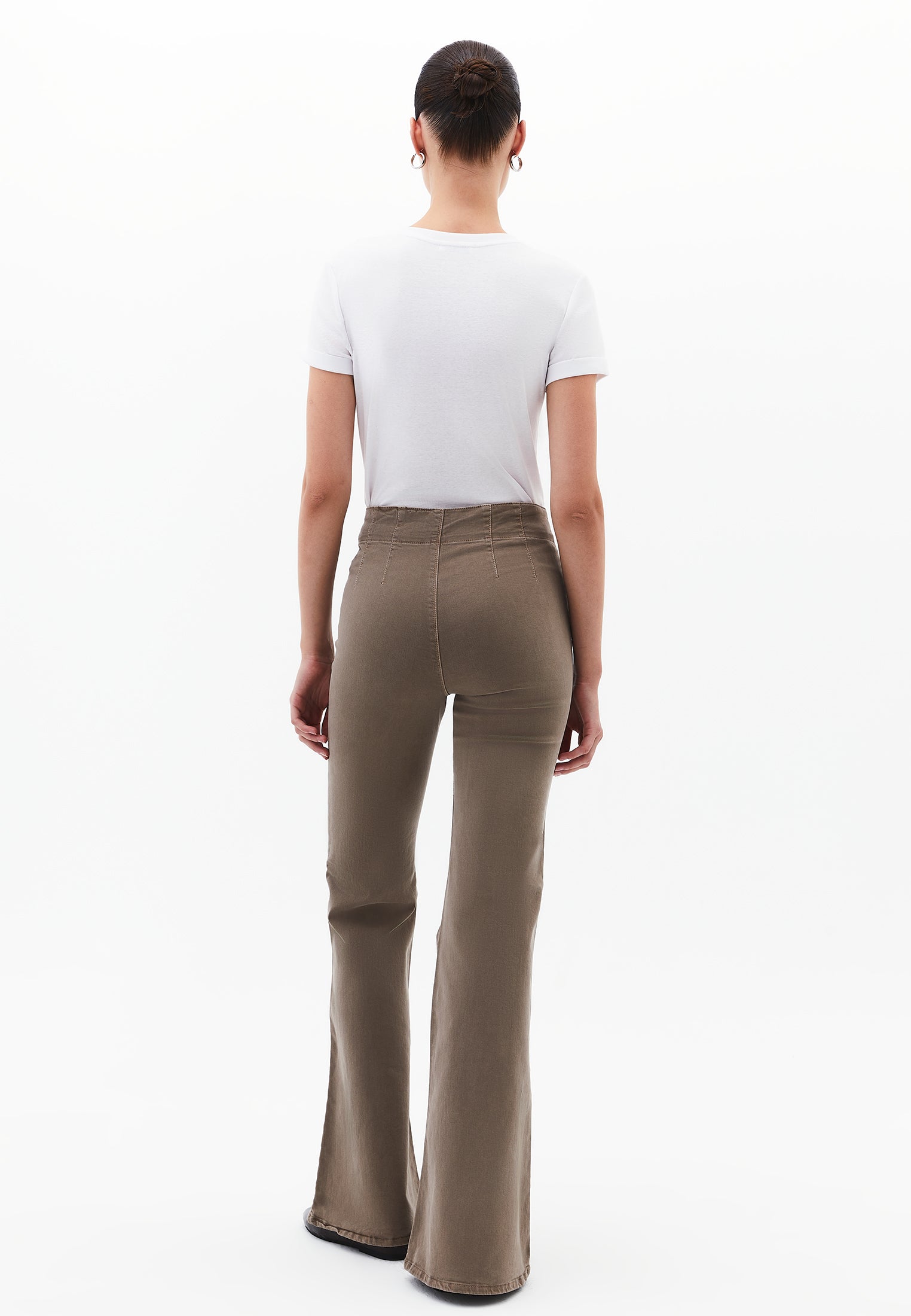 Standard Length Ultra High Waist Flared Pants - ANTIK DESERT TAUPE