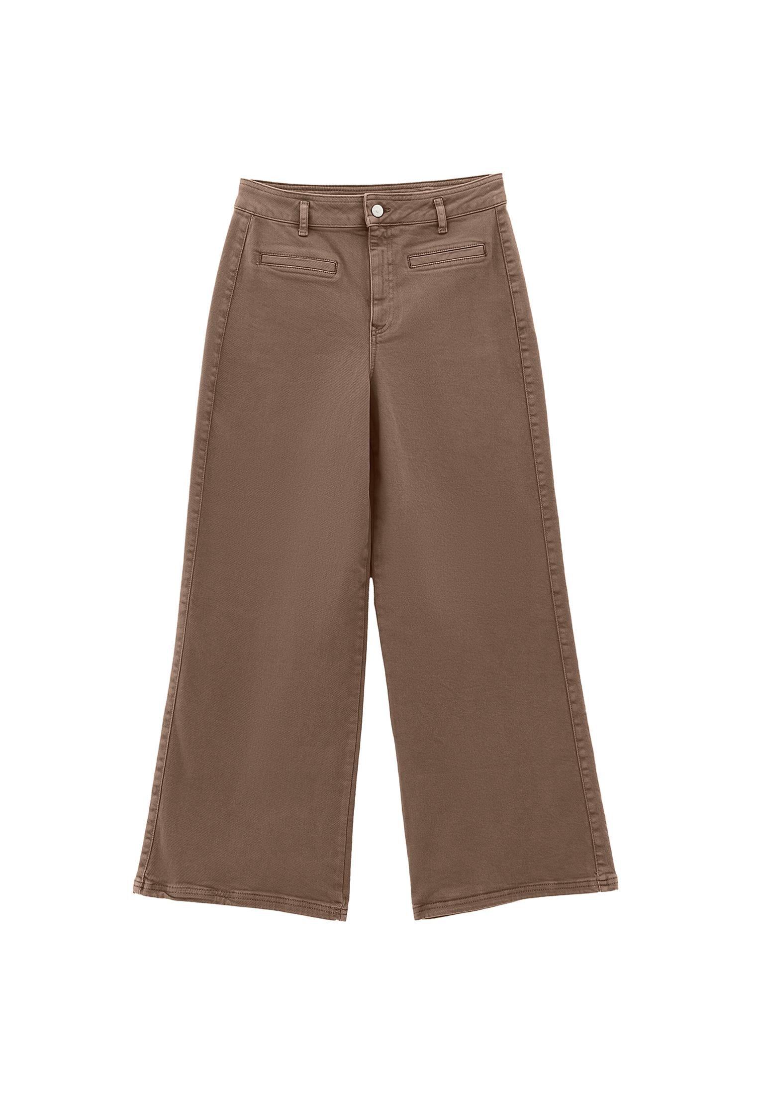 Wide Leg Trousers With Pocket Detail - ANTIK DESERT TAUPE