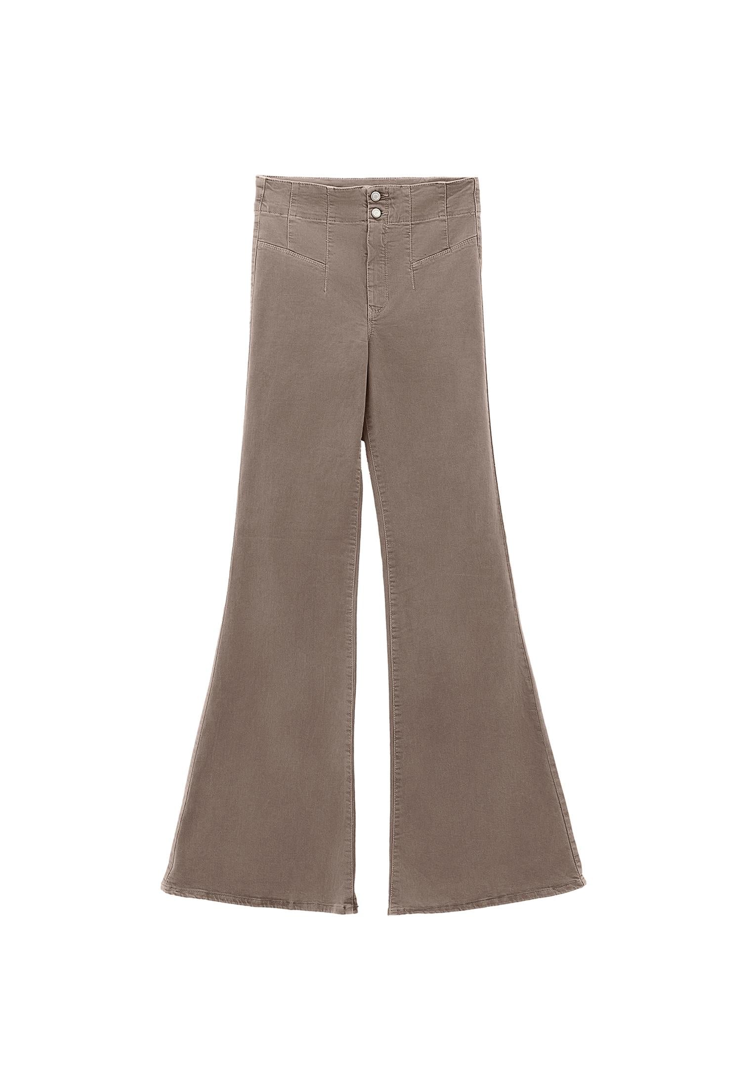 Standard Length Ultra High Waist Flared Pants - ANTIK DESERT TAUPE