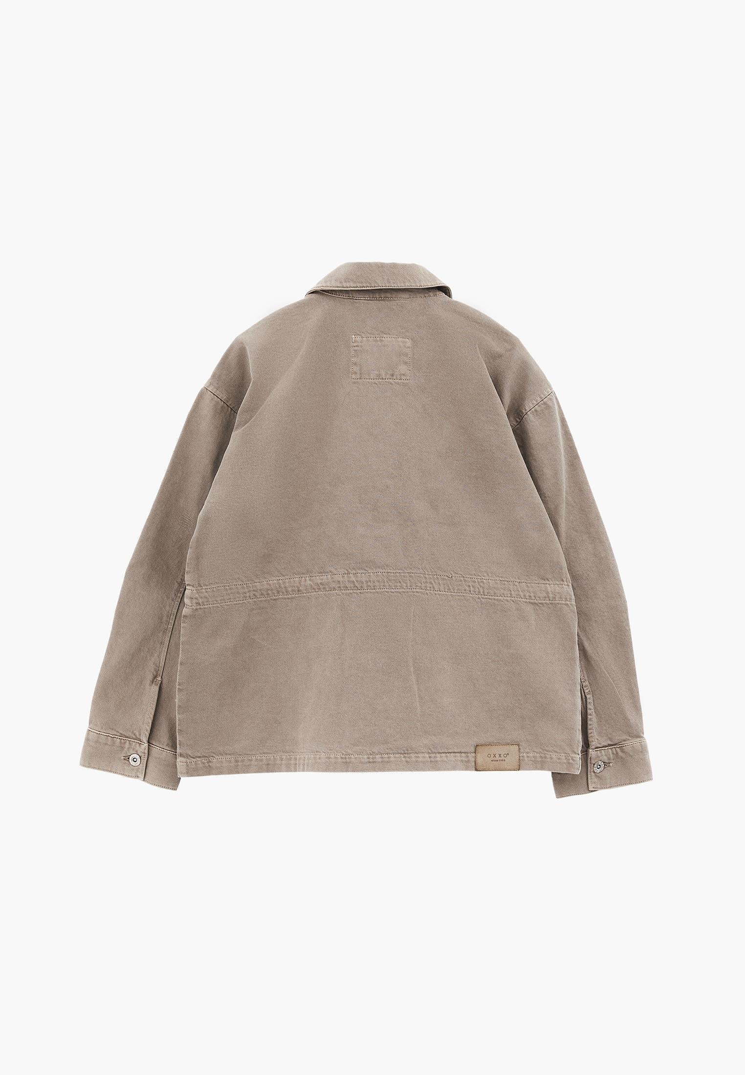 Loose Fit Pocket Detailed Long Sleeve Jacket - ANTIK DESERT TAUPE