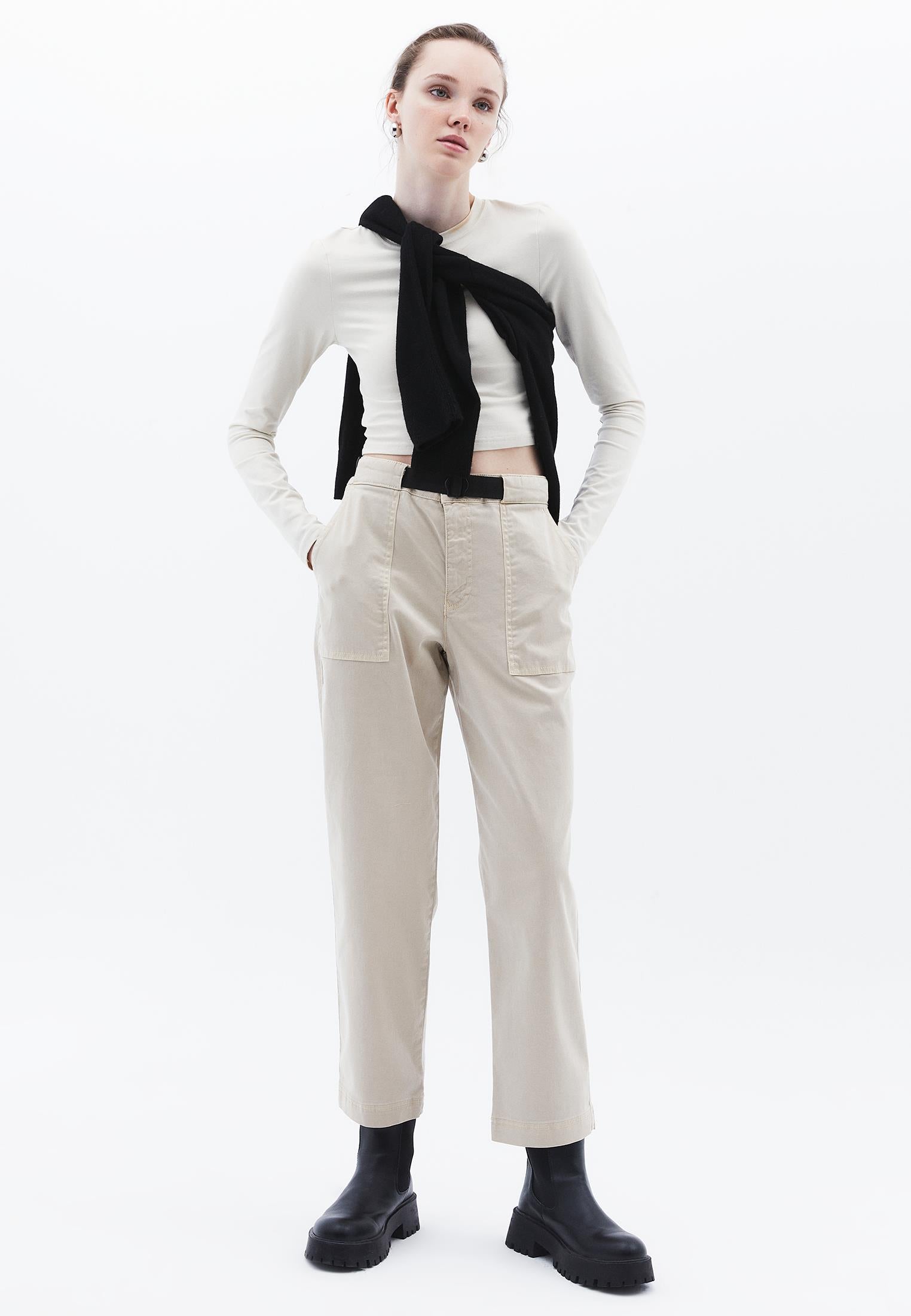 Carrot Fit Trousers - ANTIK FEATHER GRAY