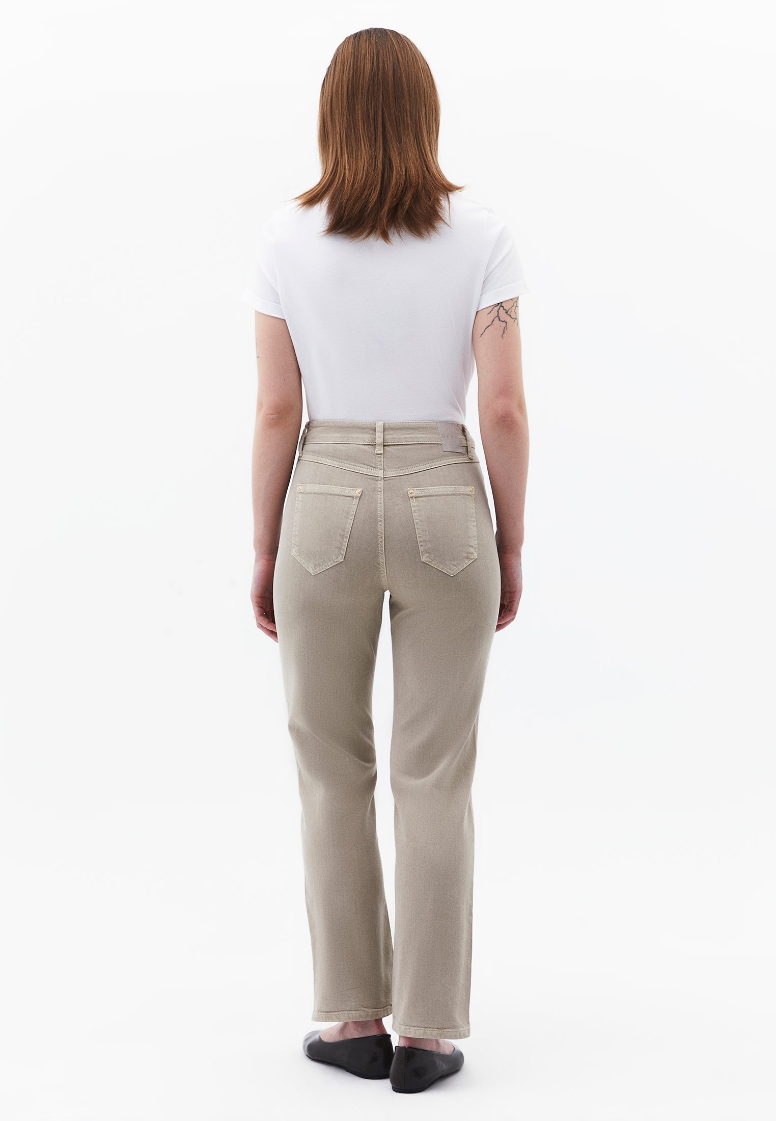 Ultra High Waist Straight Leg Pants - ANTIK FEATHER GRAY