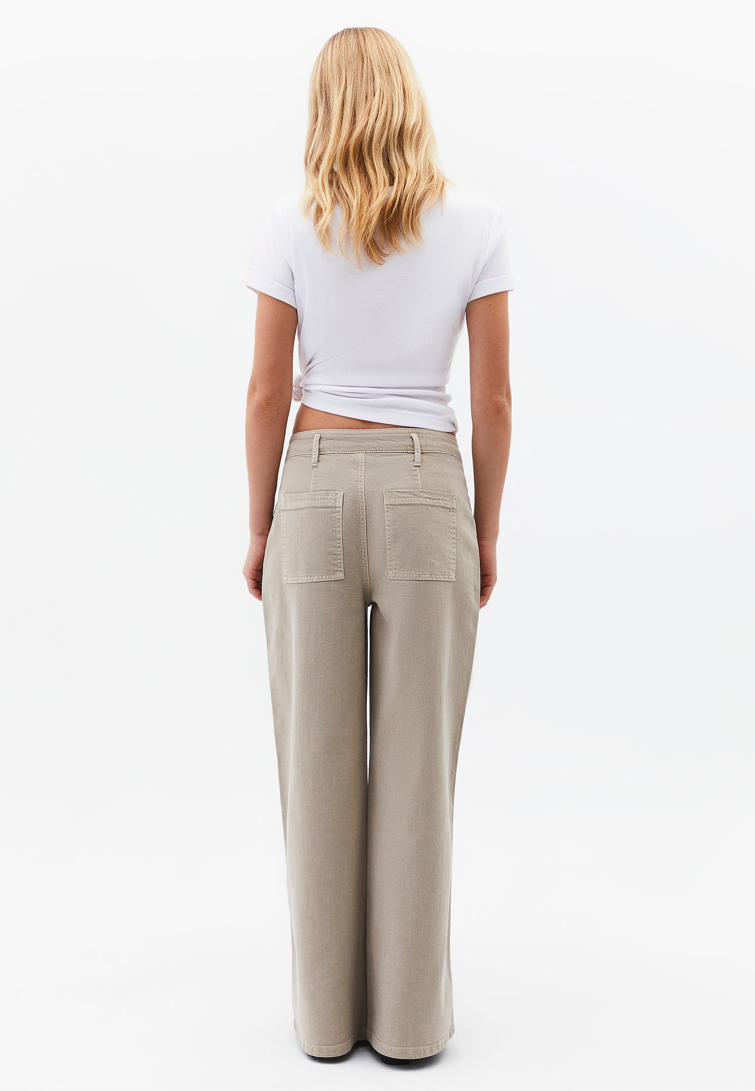 Wide Leg Pants With Pocket Detail - ANTIK FEATHER GRAY
