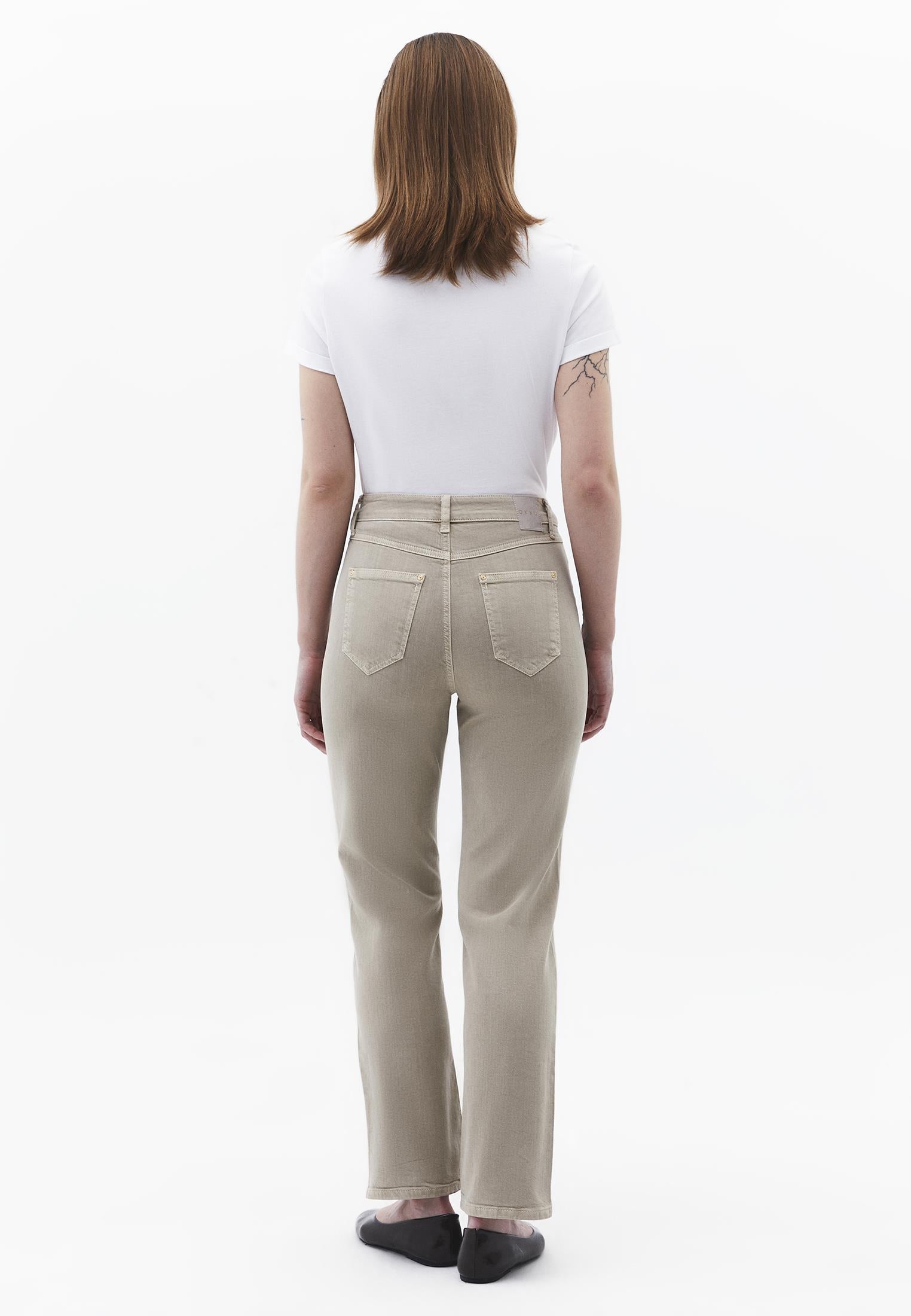 Ultra High Waist Straight Leg Pants - ANTIK FEATHER GRAY