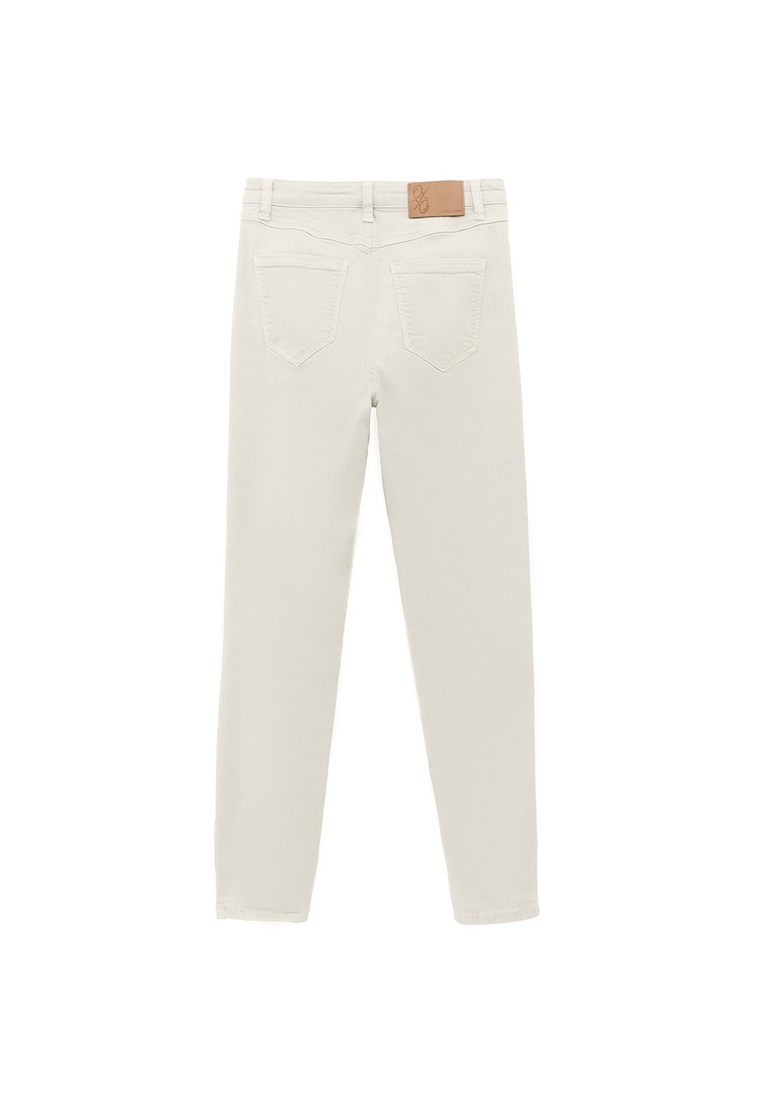 High Waist Cropped Skinny Pants - ANTIK FEATHER GRAY