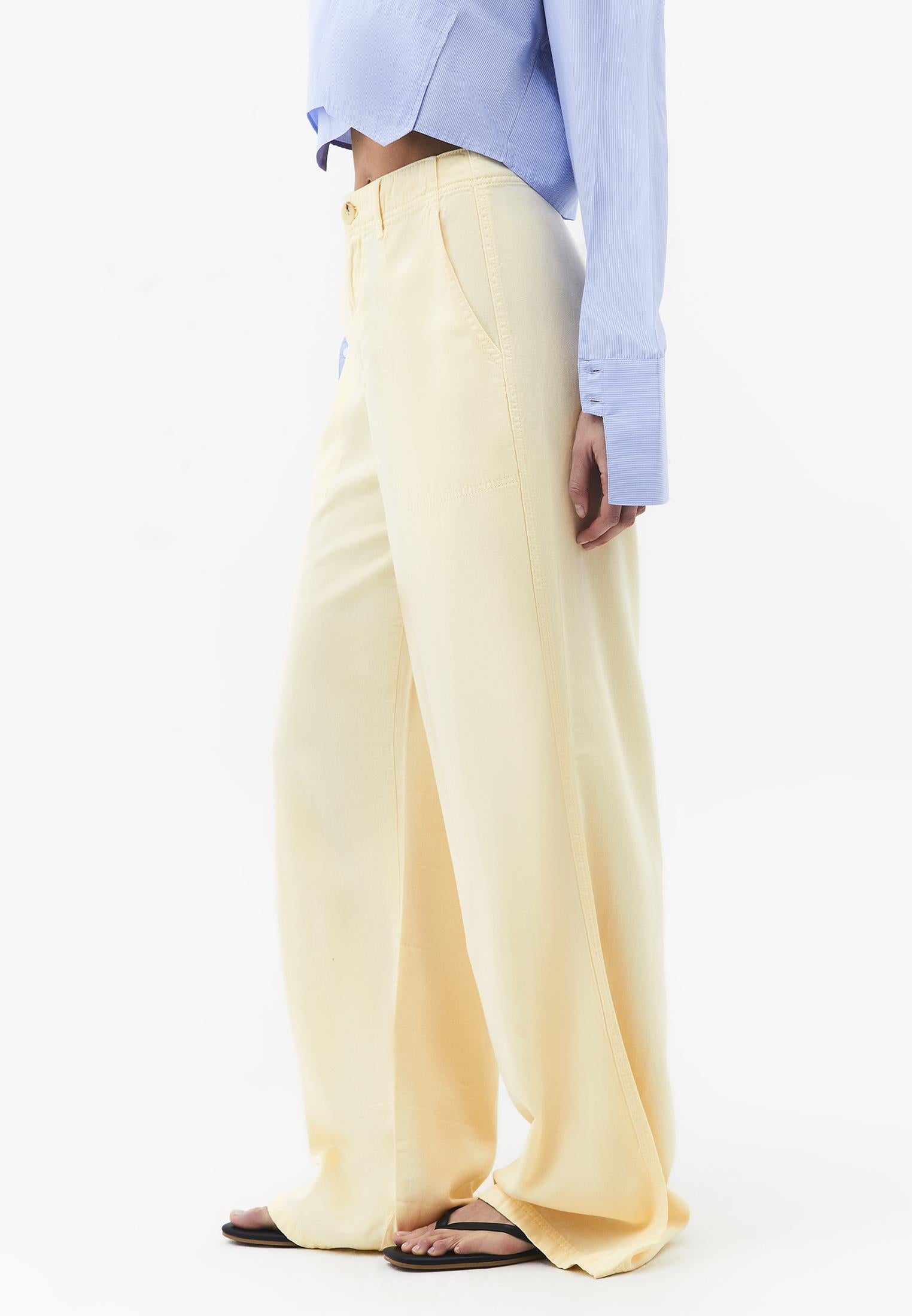 High Waist Pocket Detailed Wide Leg Pants - ANTIK FLAN