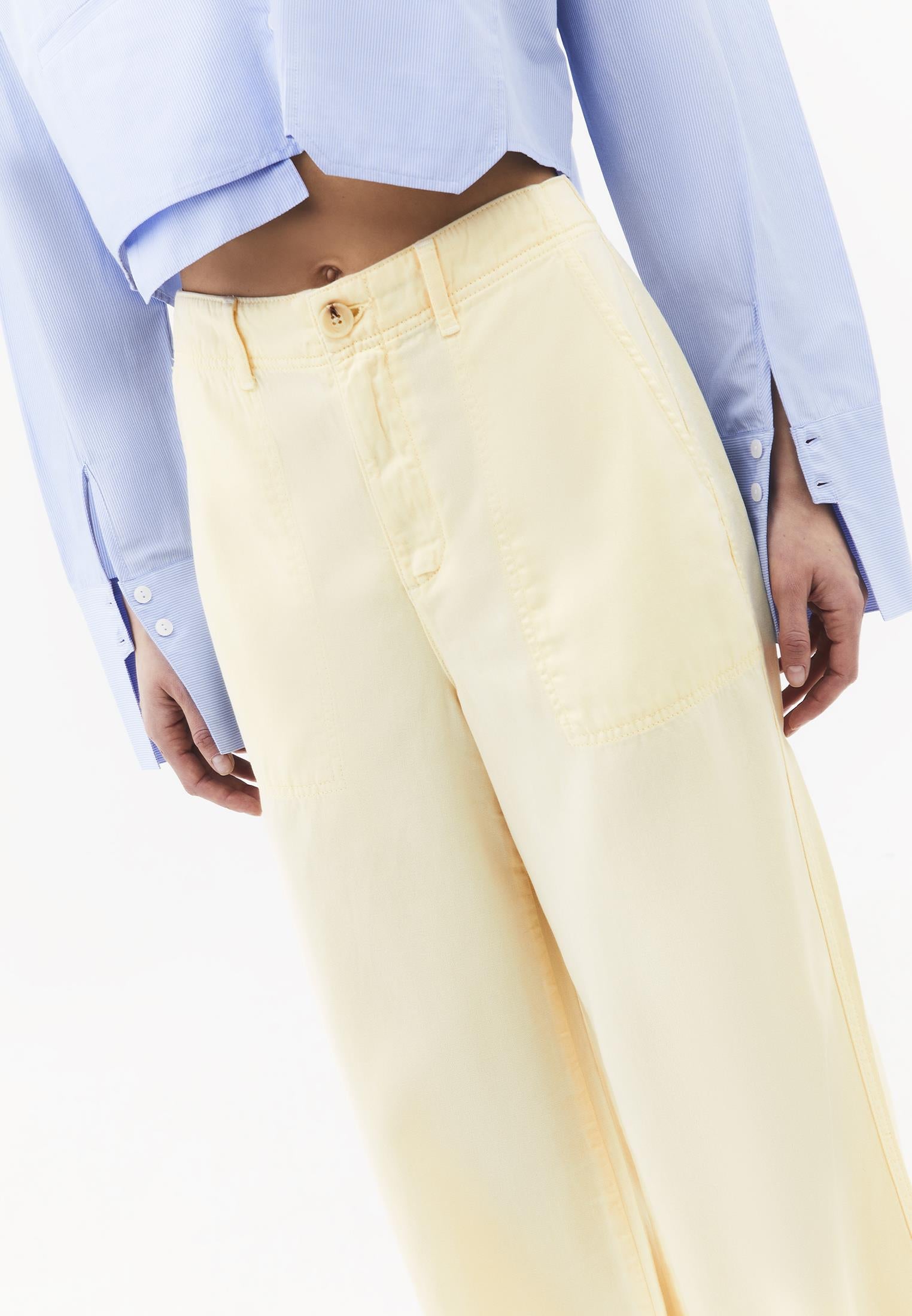 High Waist Pocket Detailed Wide Leg Pants - ANTIK FLAN