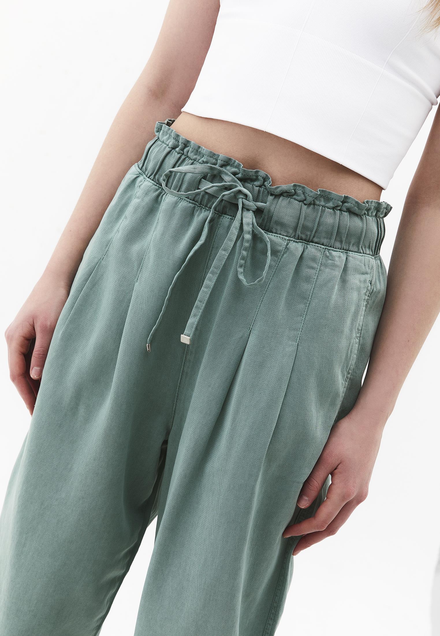 Pleated Tencel Baggy Pants - ANTIK GREEN MILIEU