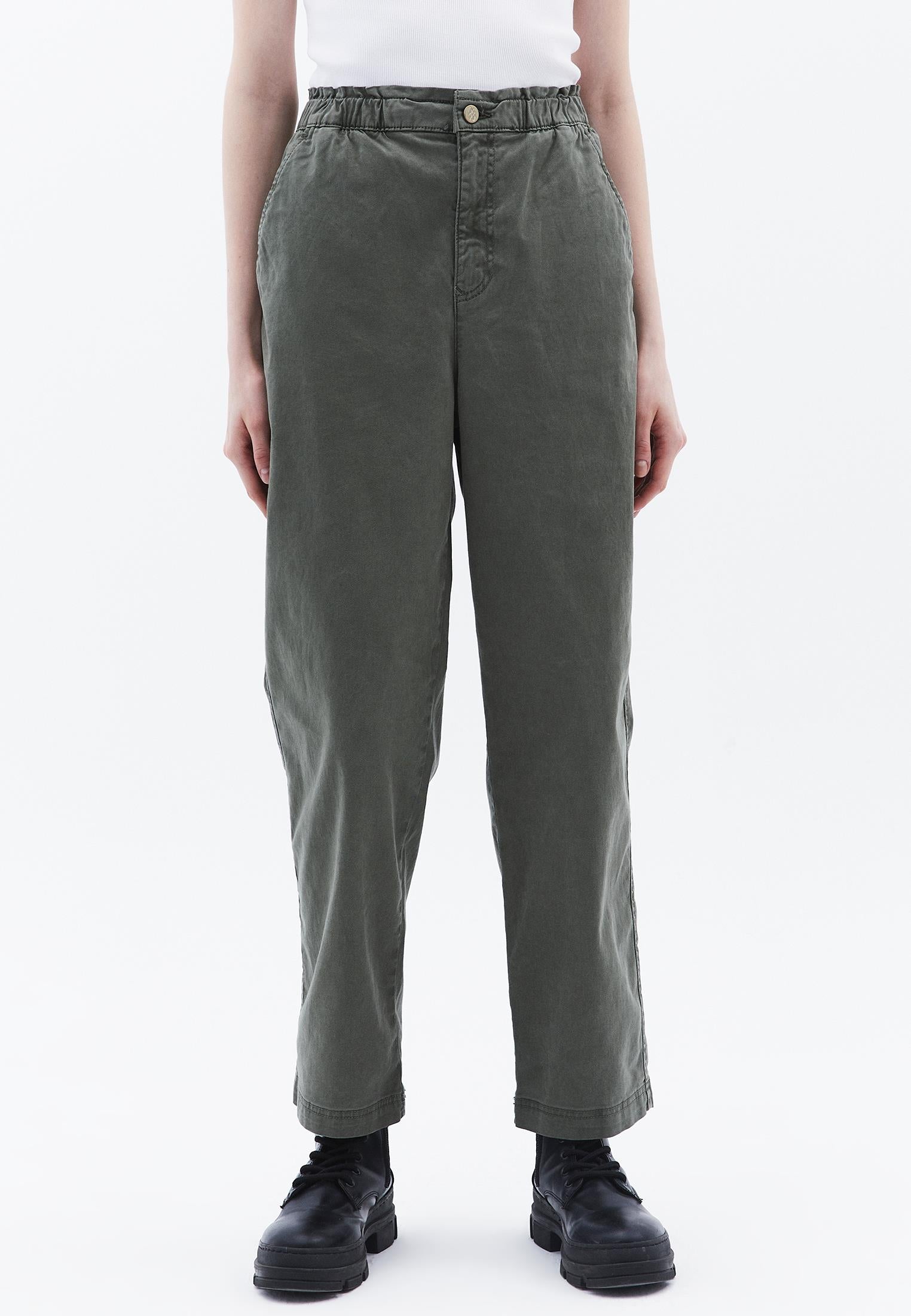 High Waist Carrot Pants - ANTIK MULLED BASIL