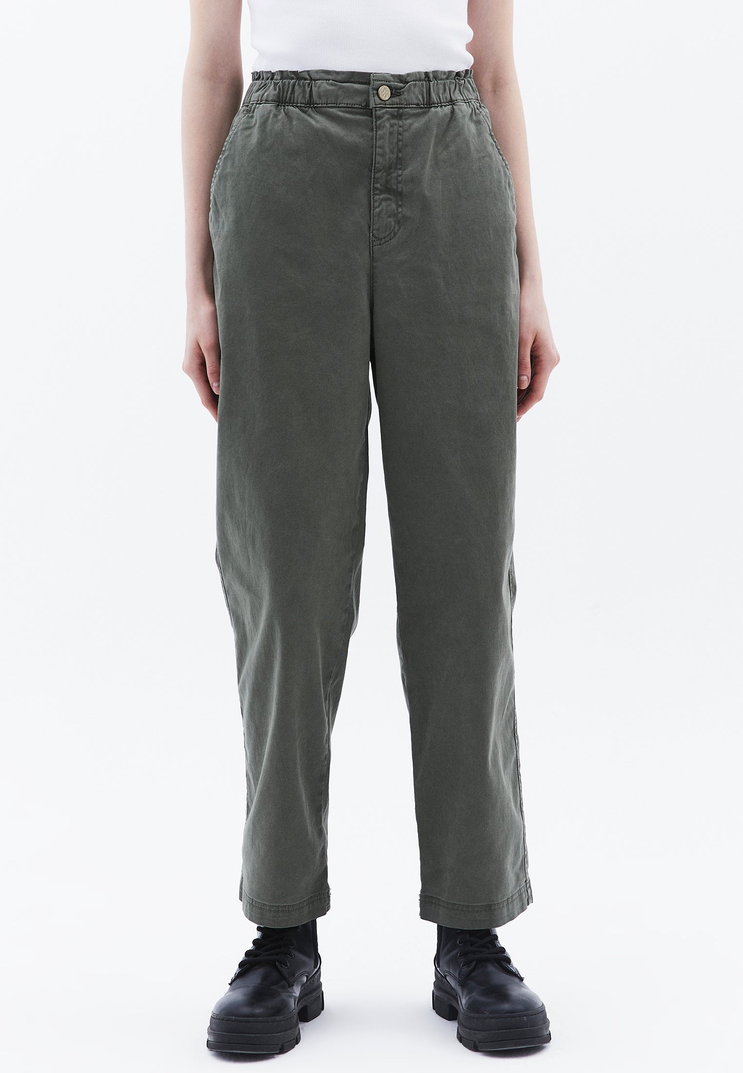High Waist Carrot Pants - ANTIK MULLED BASIL