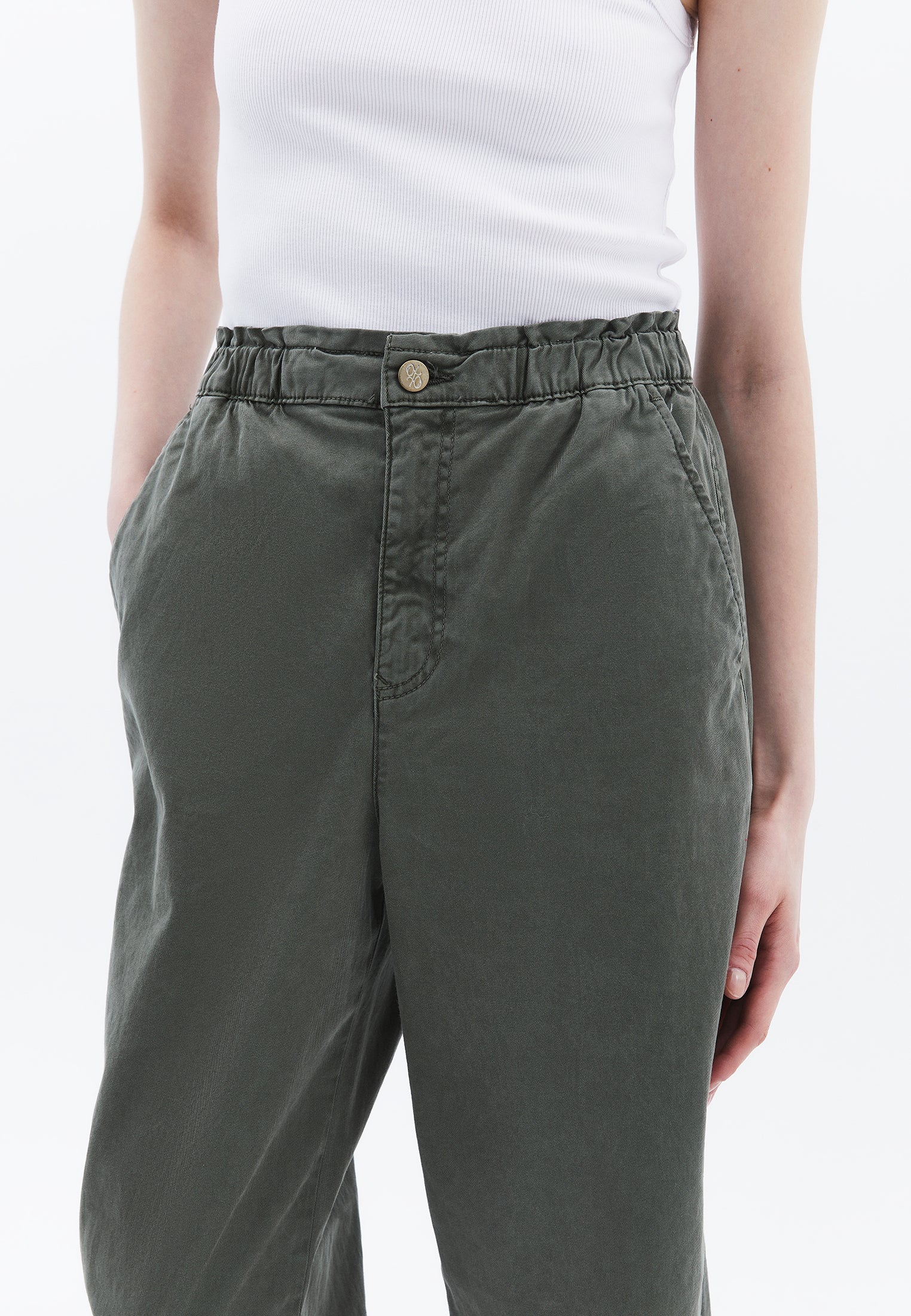 High Waist Carrot Pants - ANTIK MULLED BASIL