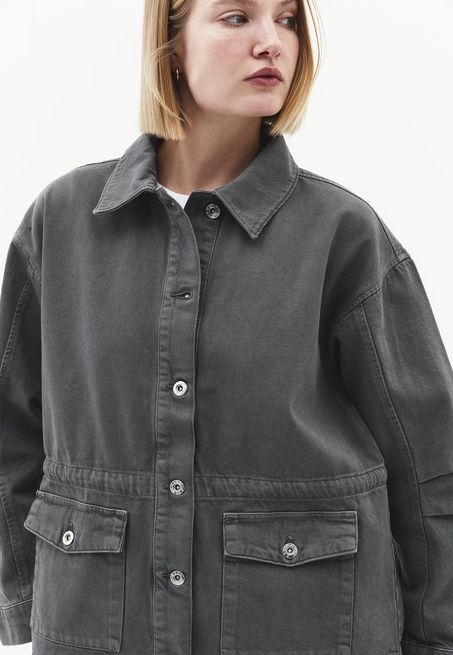 Loose Fit Pocket Detailed Long Sleeve Jacket - ANTIK MULLED BASIL