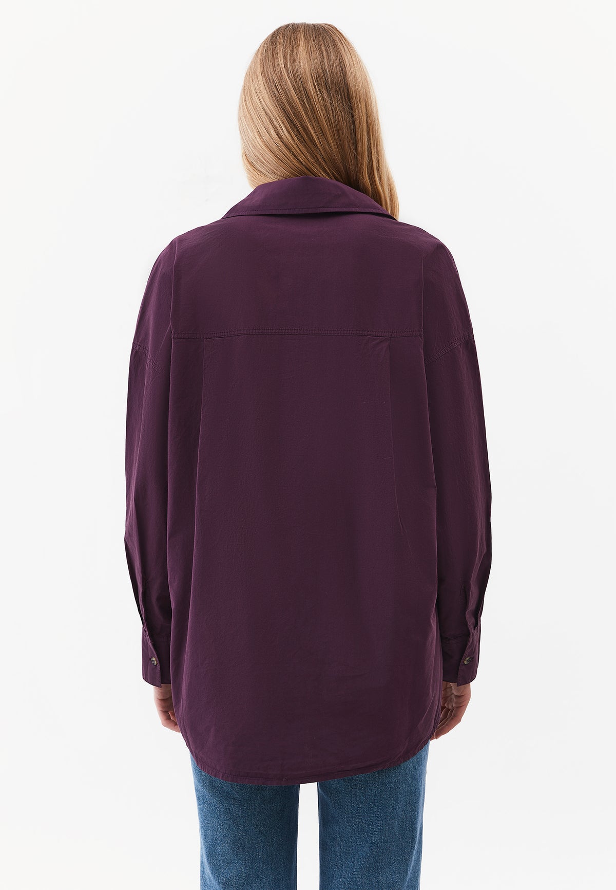 Oversize Long Sleeve Pocket Shirt - ANTIK PLUM PERFECT