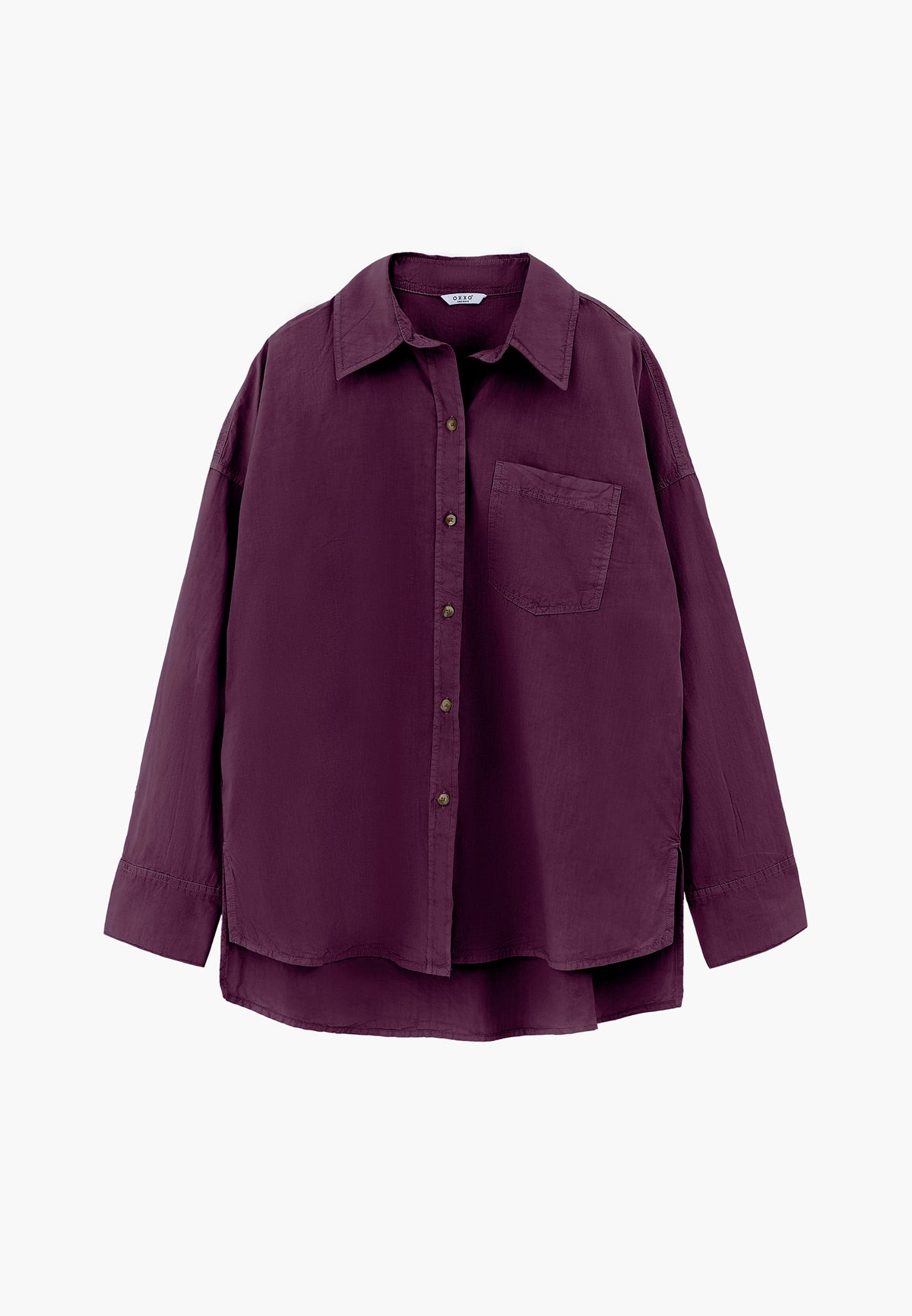 Oversize Long Sleeve Pocket Shirt - ANTIK PLUM PERFECT