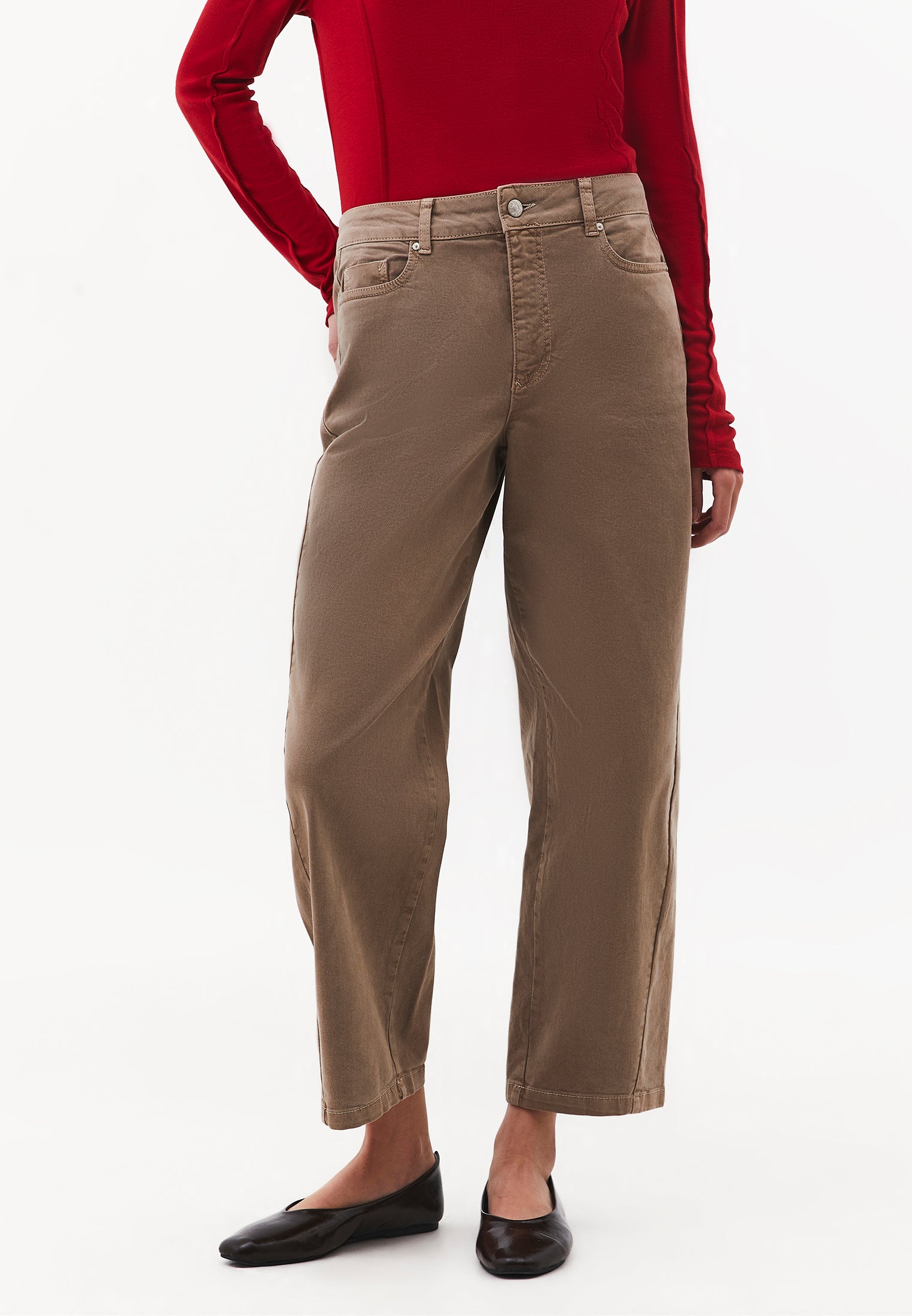 Barrel Leg Trousers - ANTIK ROASTED CASHEW