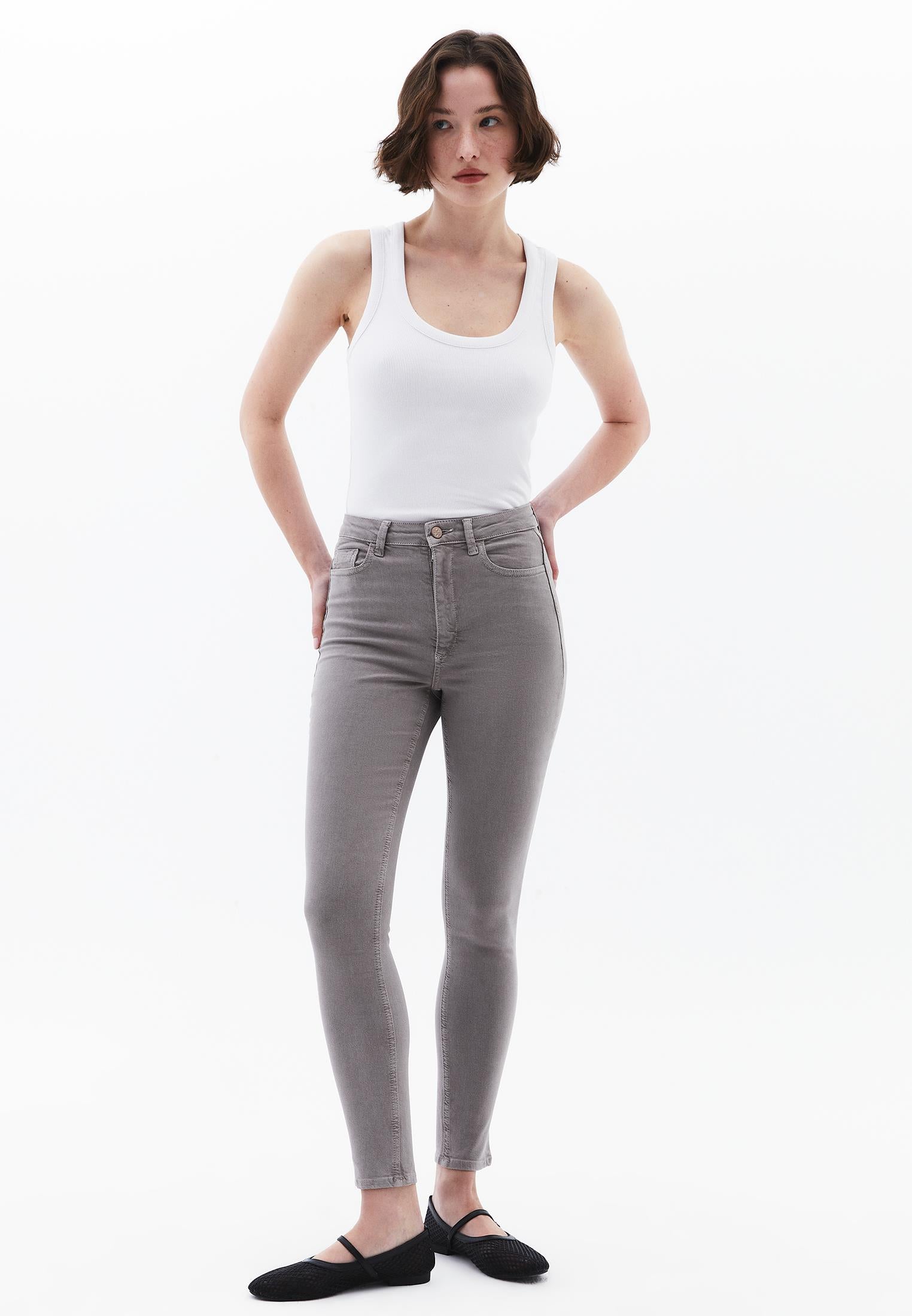 High Waist Skinny Standard Trousers - ANTIK ROCK RIDGE