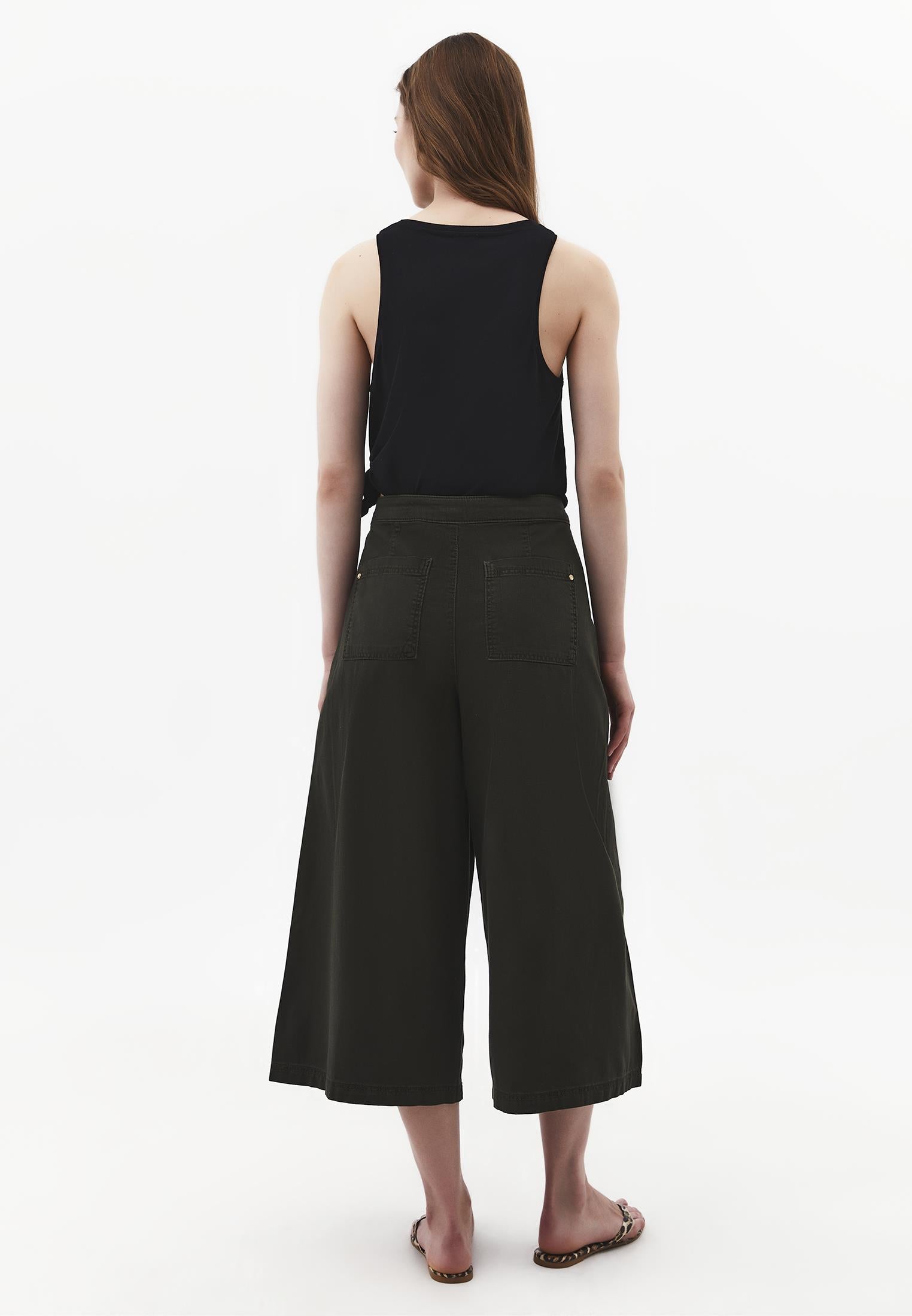 Culotte High Waist Cropped Slit Pants - ANTIK ROSIN