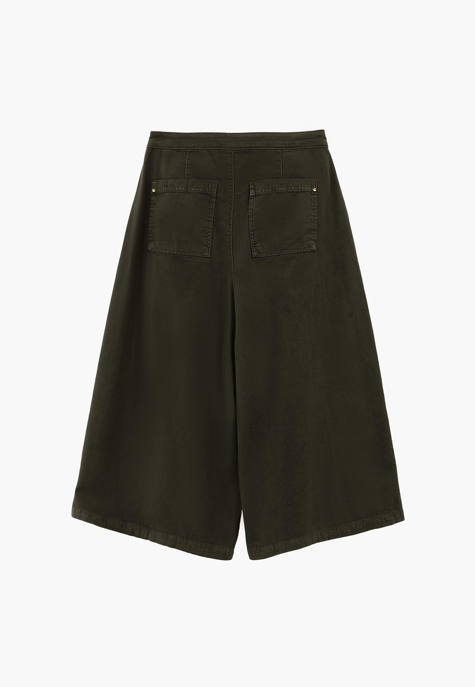 Culotte High Waist Cropped Slit Pants - ANTIK ROSIN
