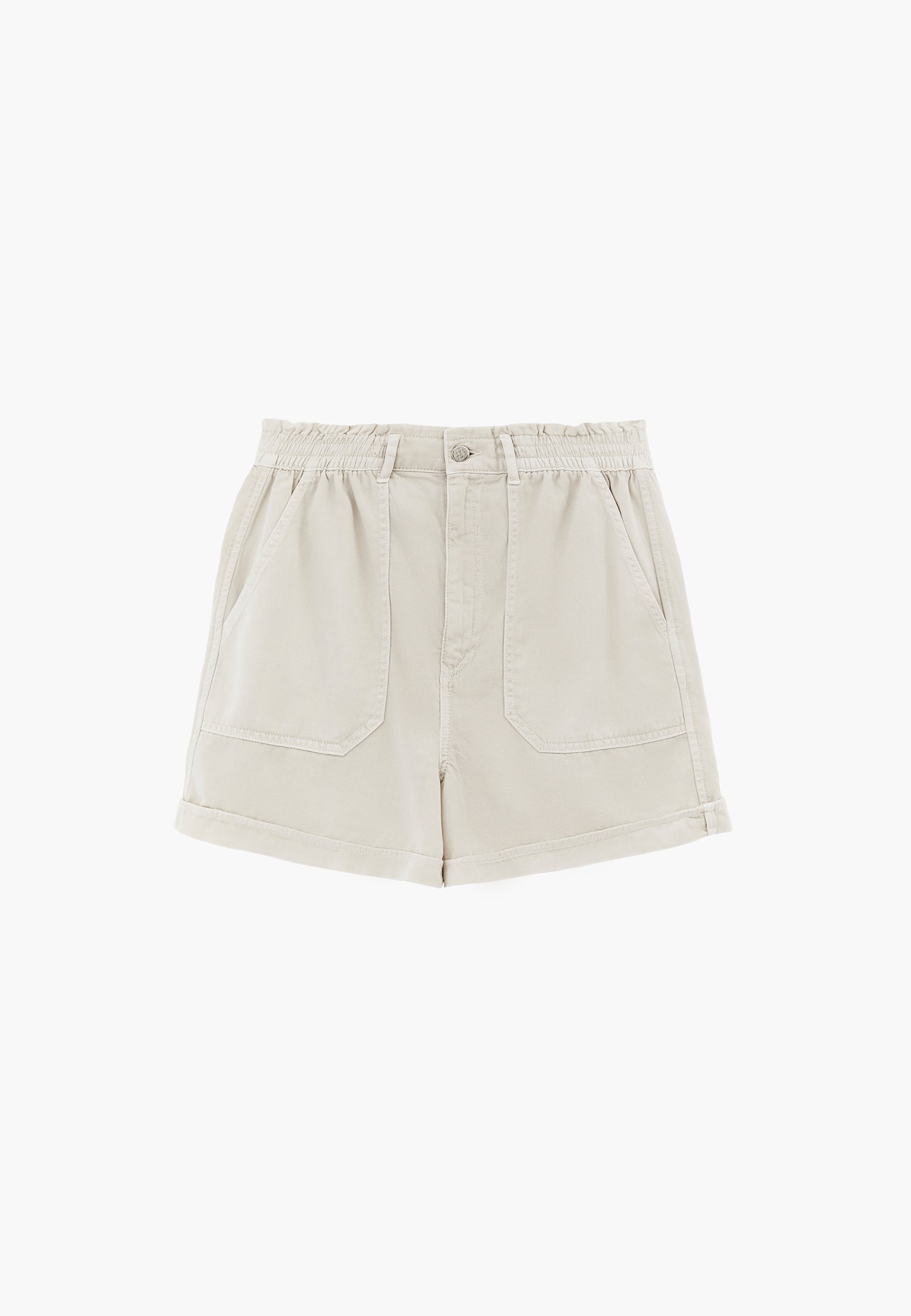 High Waist Elastic Shorts - ANTIK SILVER BIRCH
