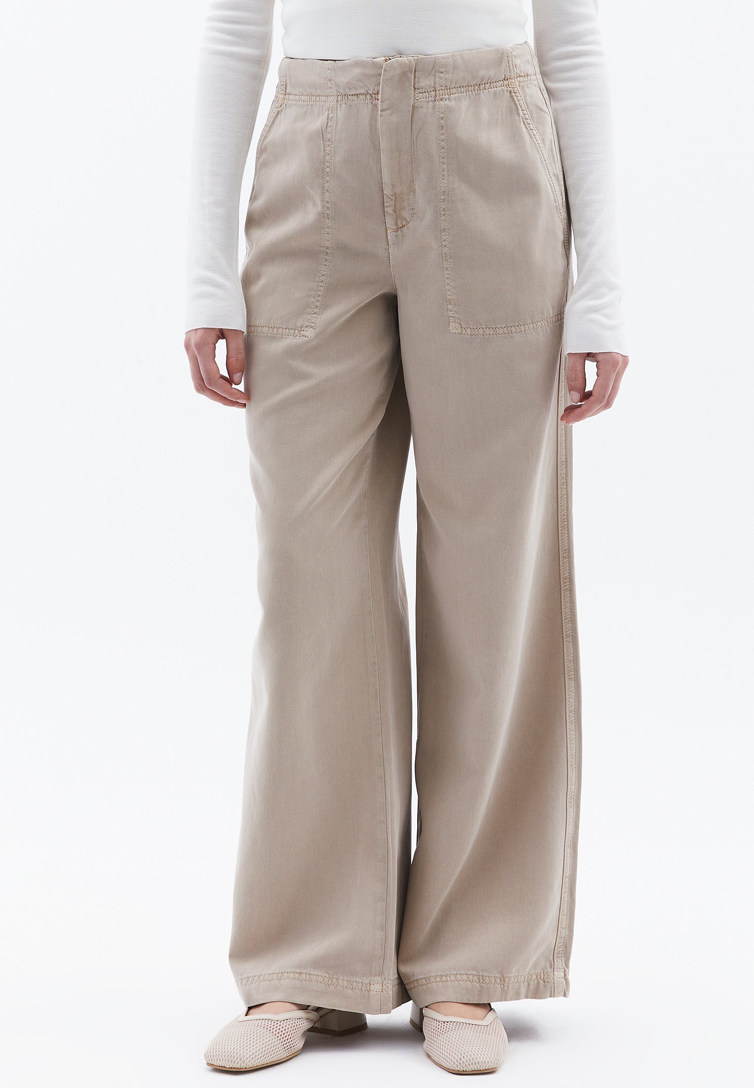Wide Leg Trousers - ANTIK SIMPLY TAUPE