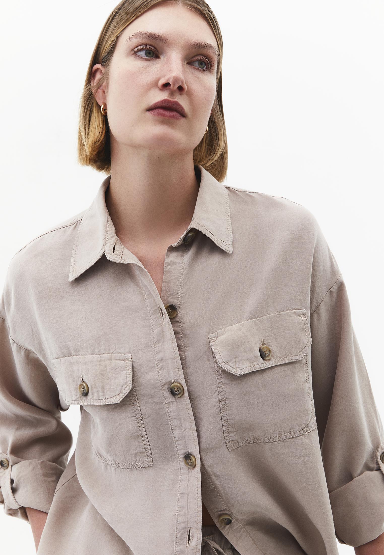 Oversize Pocketed Shirt - ANTIK SIMPLY TAUPE