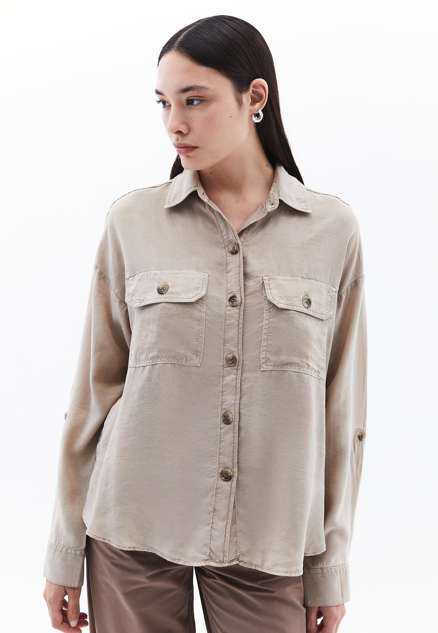 Oversize Long Sleeve Shirt - ANTIK SIMPLY TAUPE