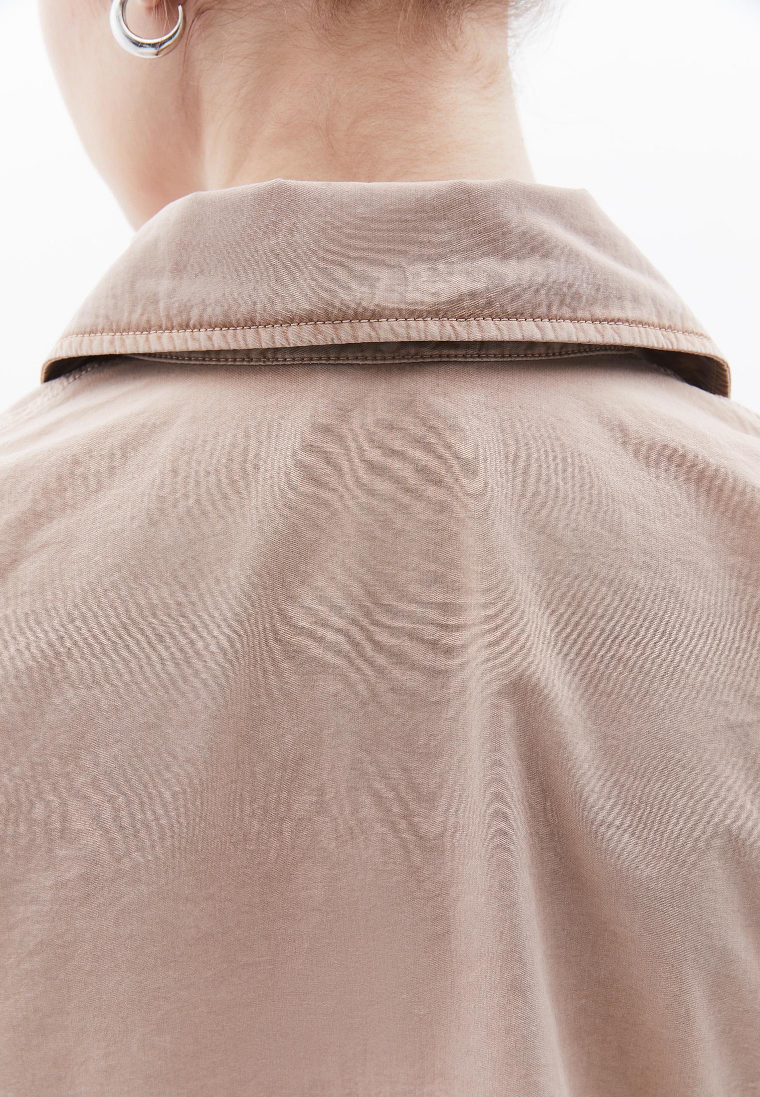 Pocketed Loose Fit Cropped Shirt - ANTIK WARM TAUPE