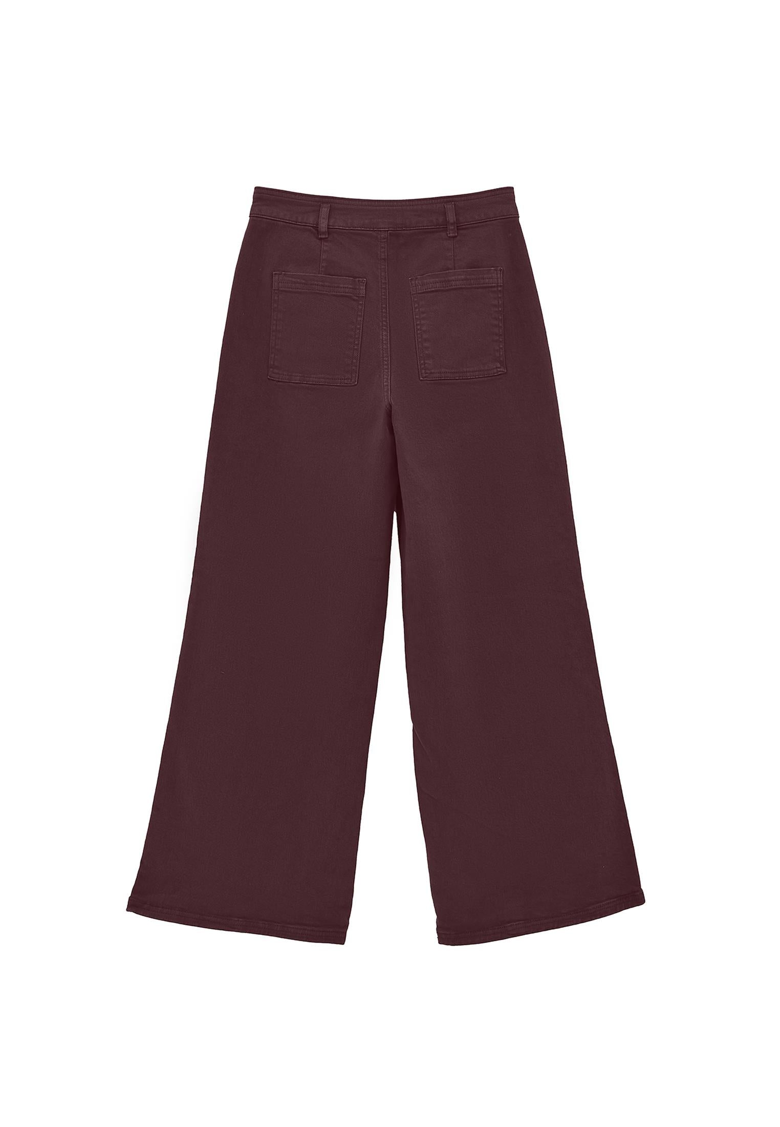 Wide Leg Trousers With Pocket Detail - ANTIK WINETASTING