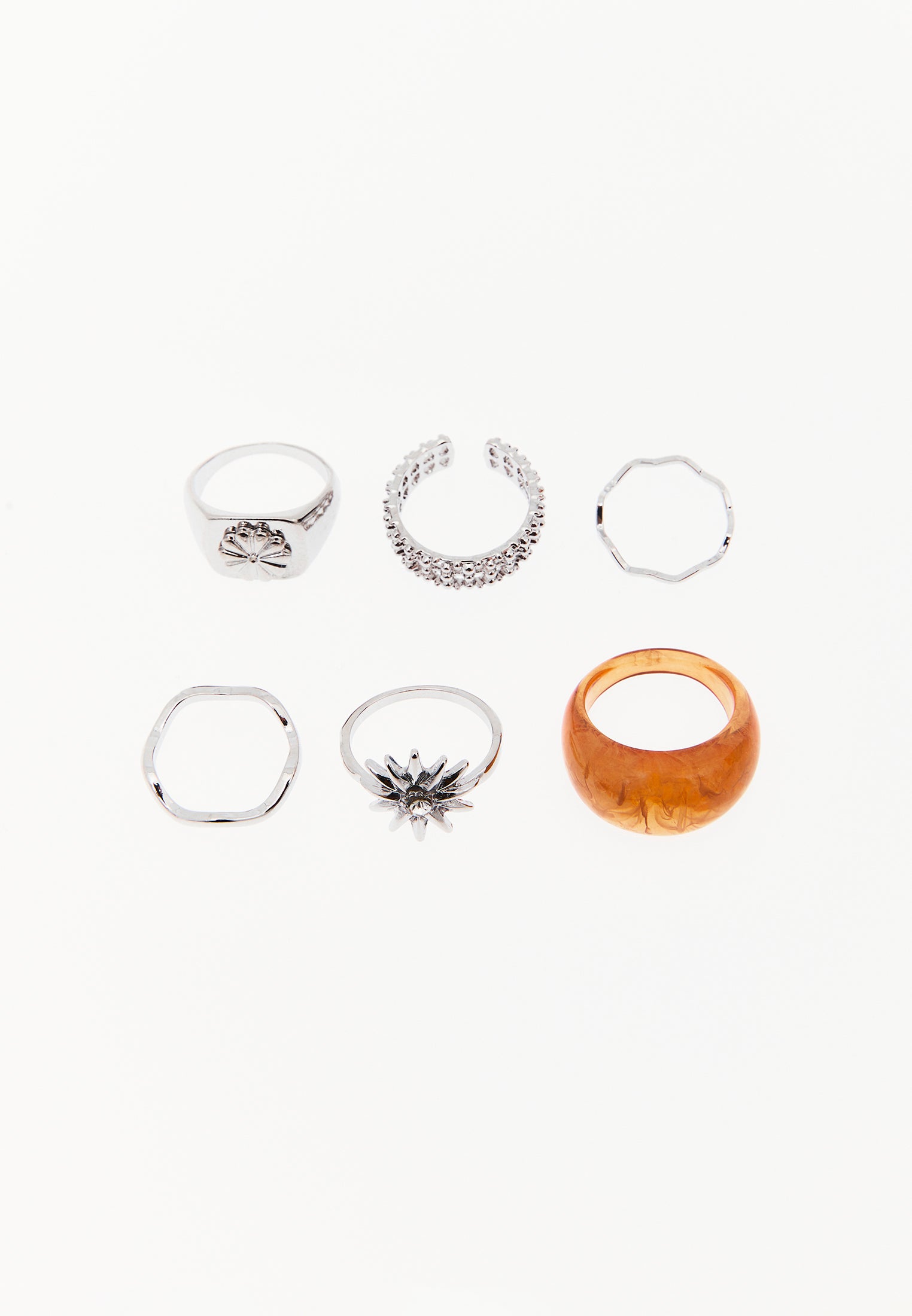 Women Ring - SILVER/APRICOT