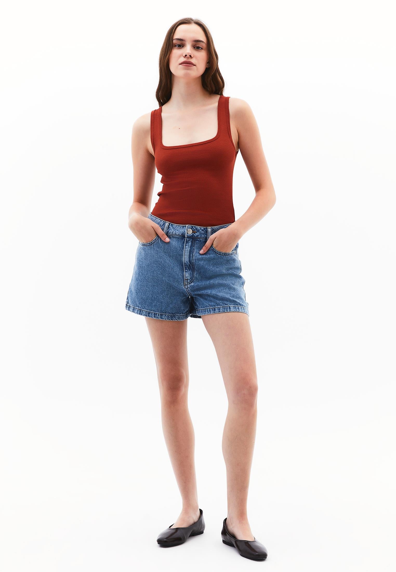 Square Neck Bodycon Tank Top - ARABIAN SPICE