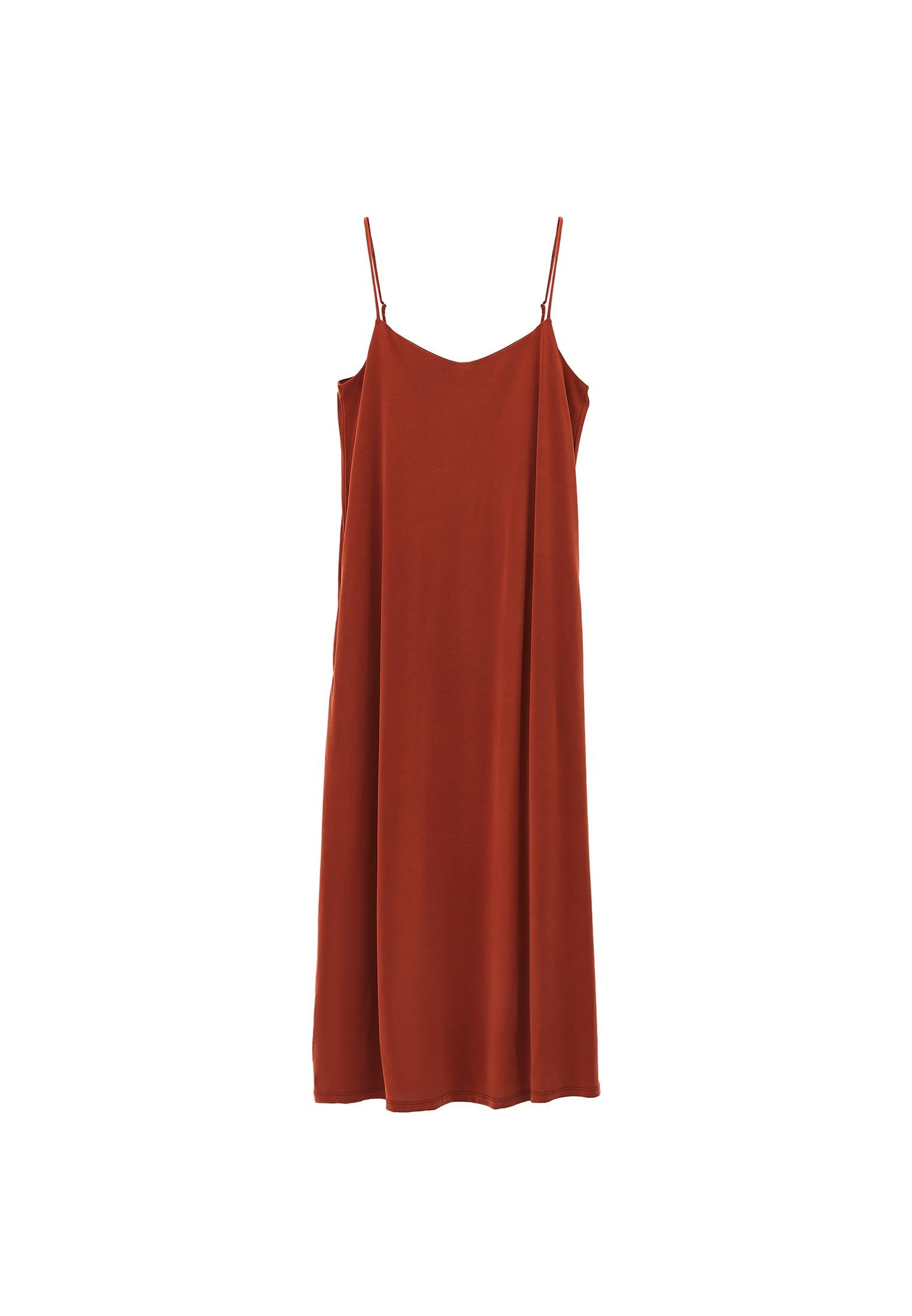 V Neck Sleeveless Midi Dress - ARABIAN SPICE
