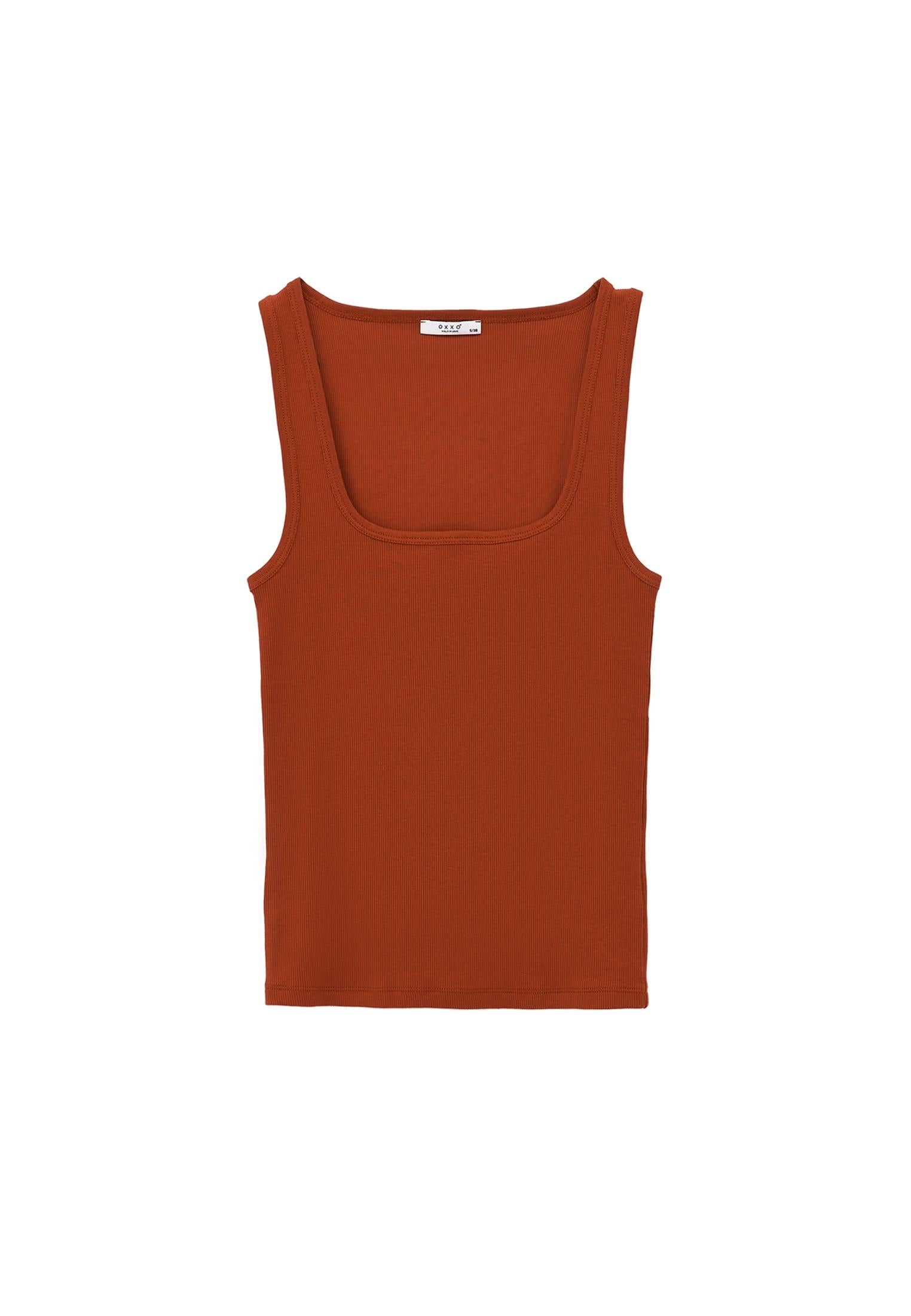 Square Neck Bodycon Tank Top - ARABIAN SPICE