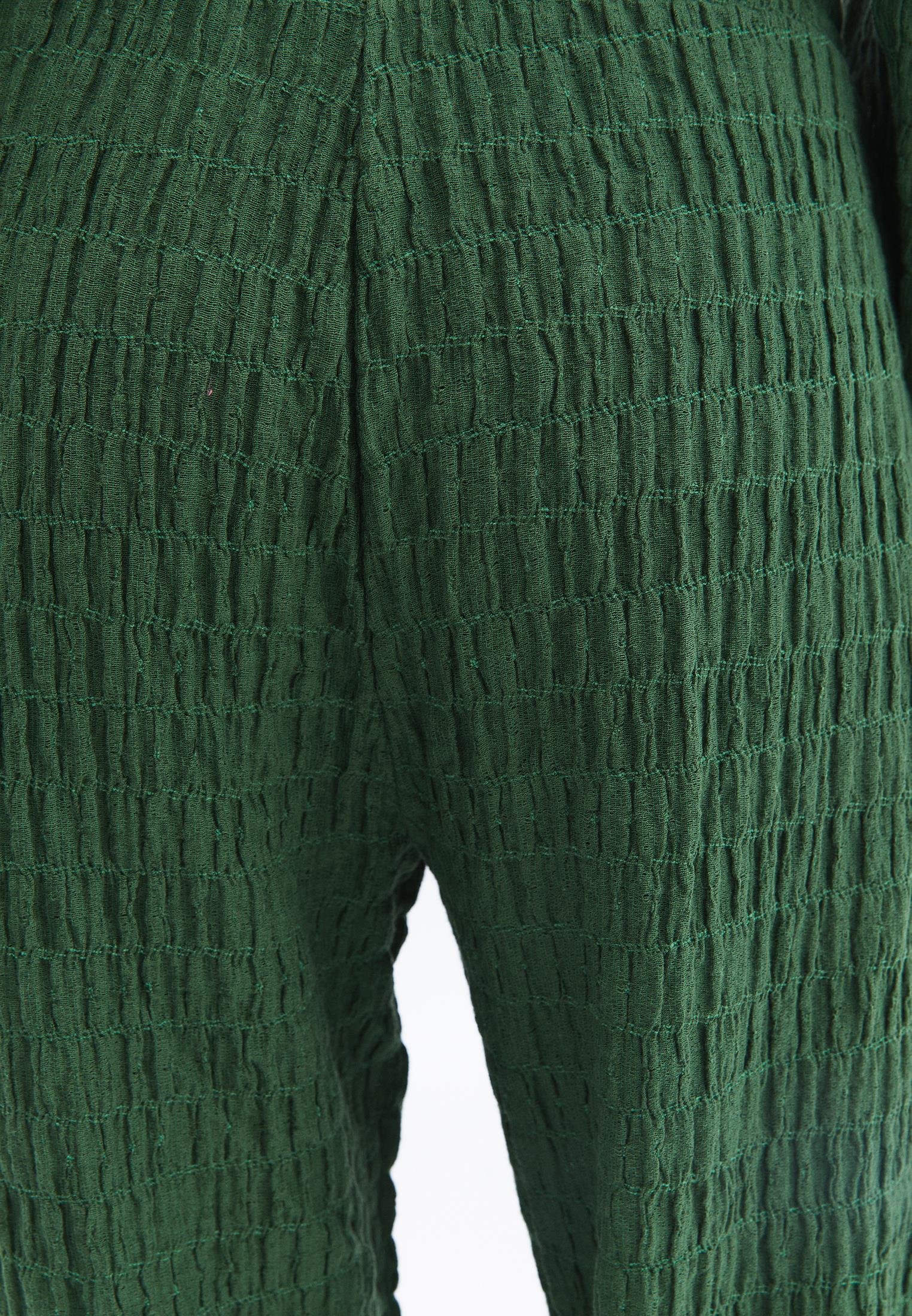 Wide Leg Cotton Pants - ARTICHOKE GREEN