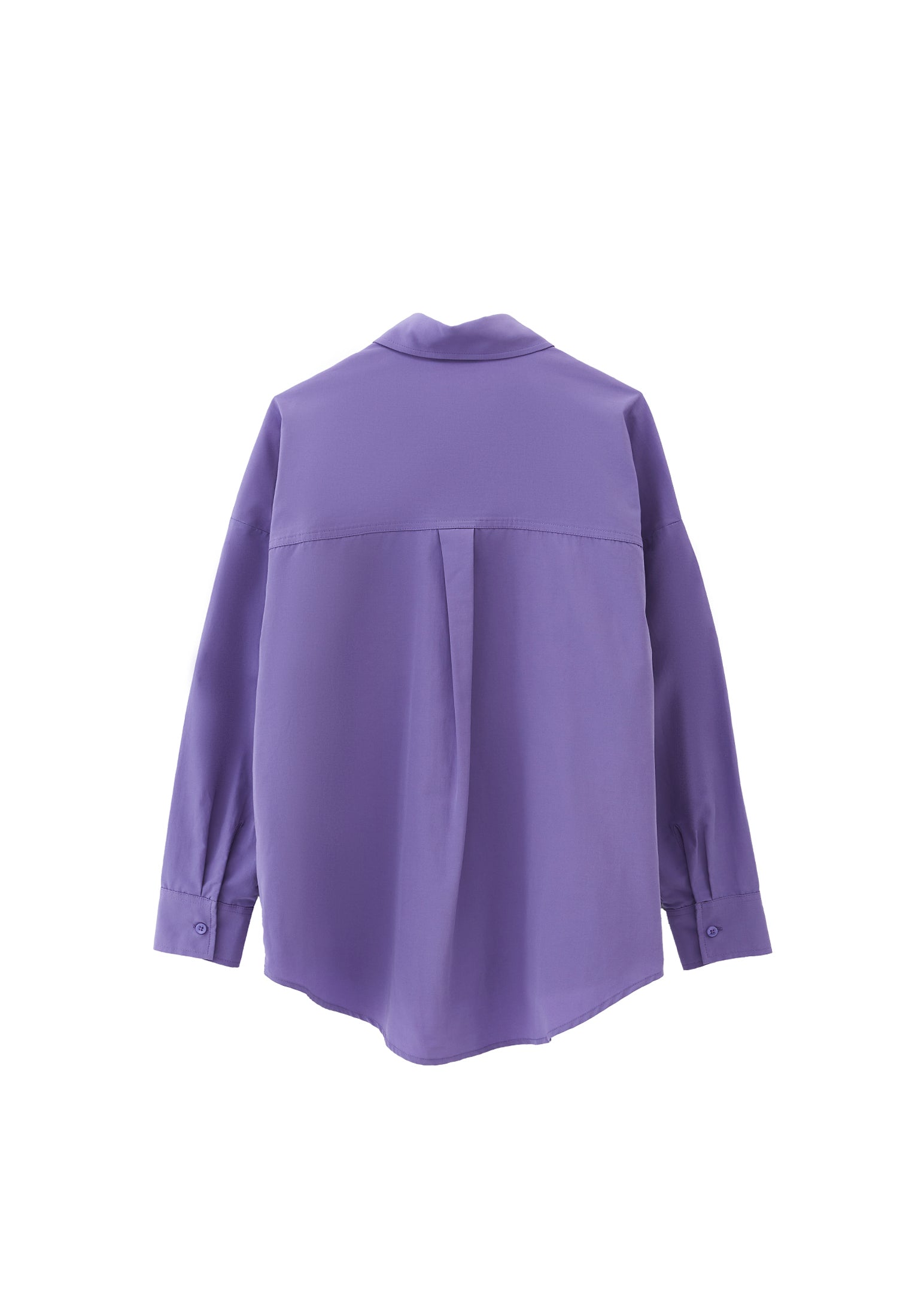 Oversize Long Sleeve Printed Shirt - ASTER PURPLE