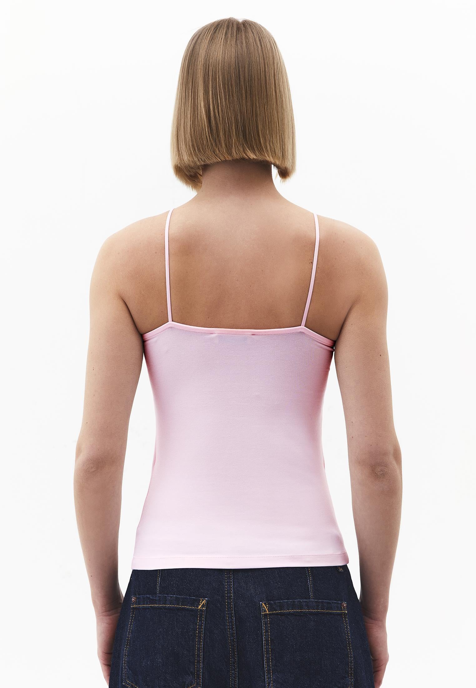 Wide Neck Tank Top - BARELY PINK