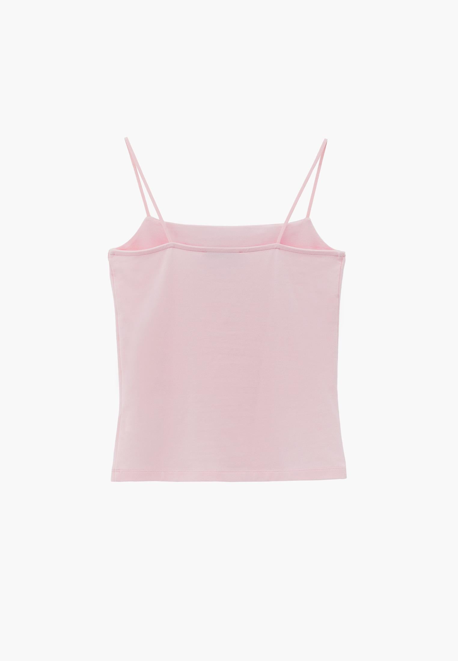 Wide Neck Tank Top - BARELY PINK