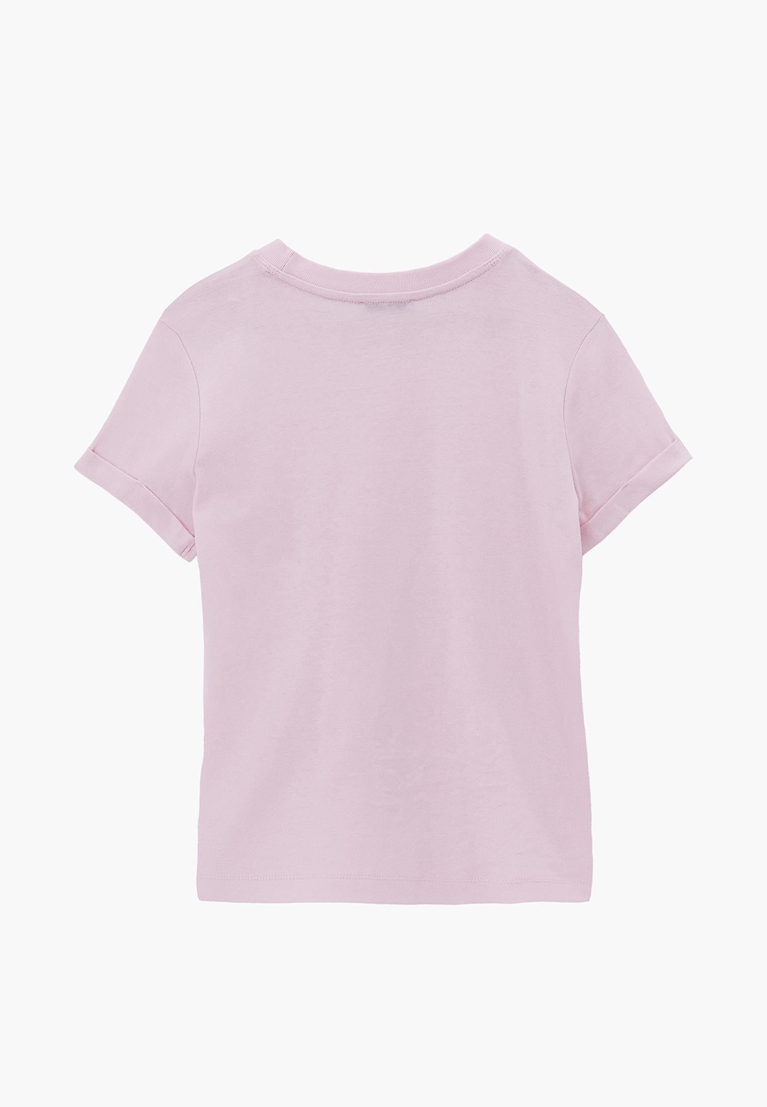 Crew Neck Short Sleeve T-Shirt - BARELY PINK