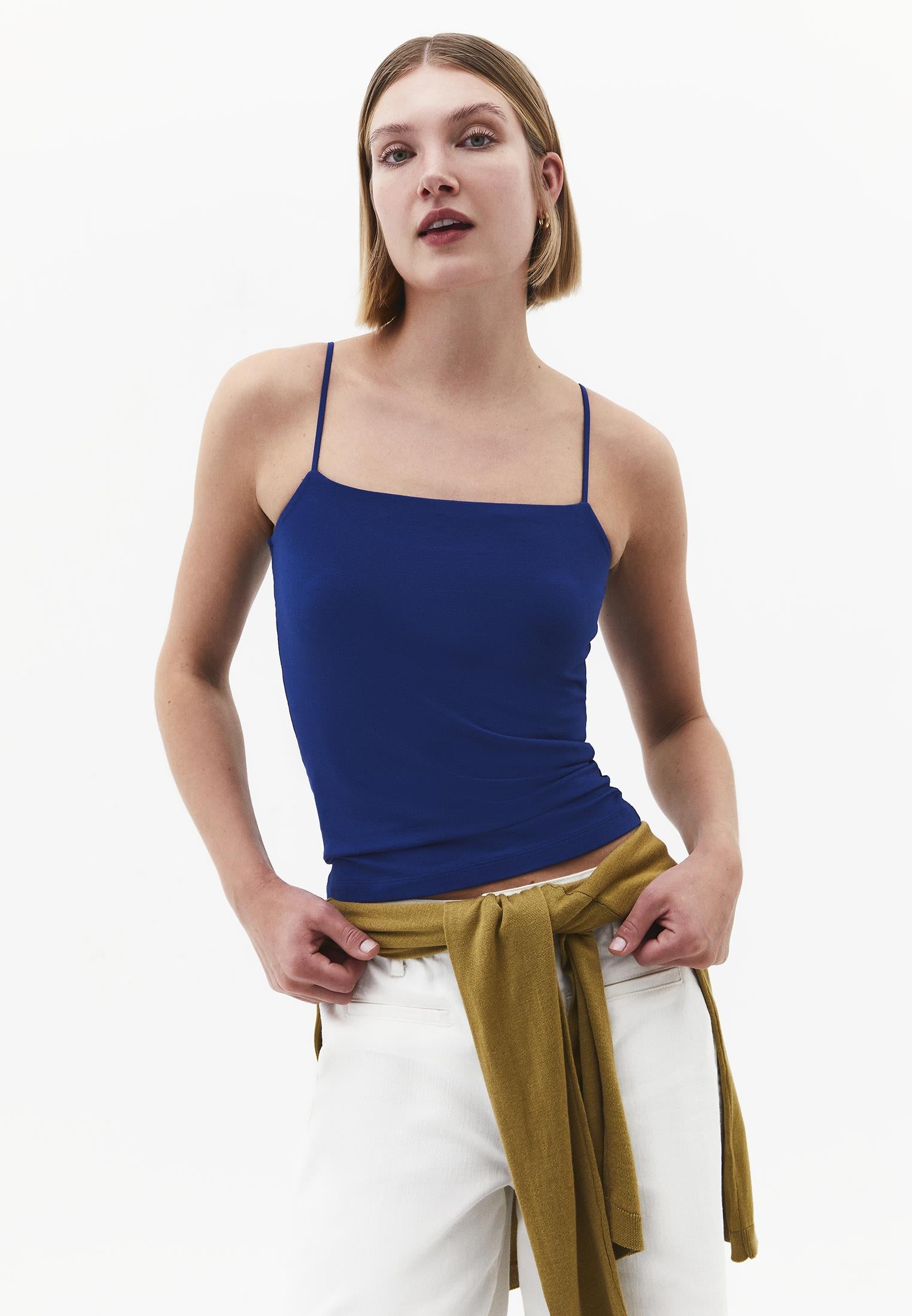 Wide Neck Tank Top - BELLWETHER BLUE