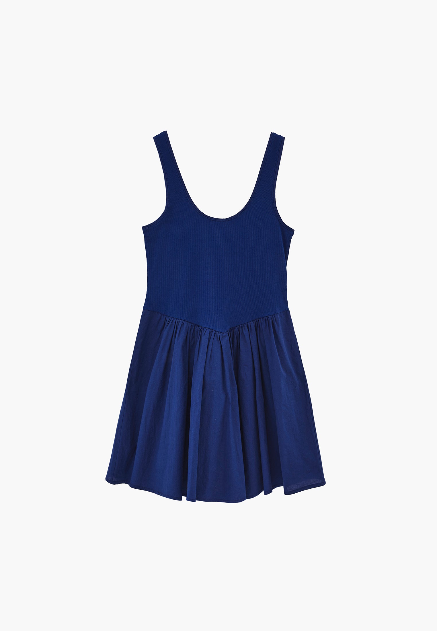 Ruched Sleeveless Short Dress - BELLWETHER BLUE