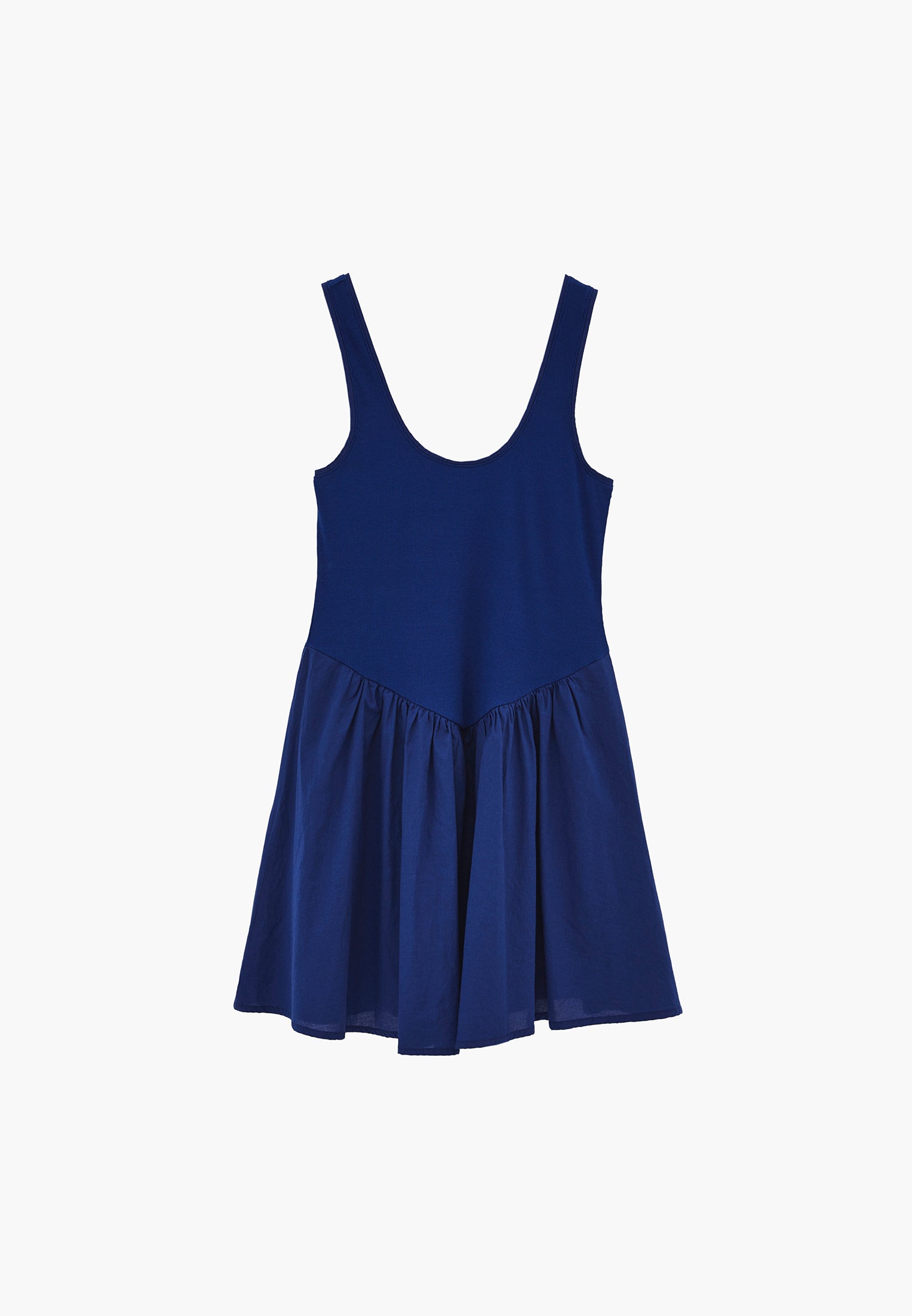 Ruched Sleeveless Short Dress - BELLWETHER BLUE
