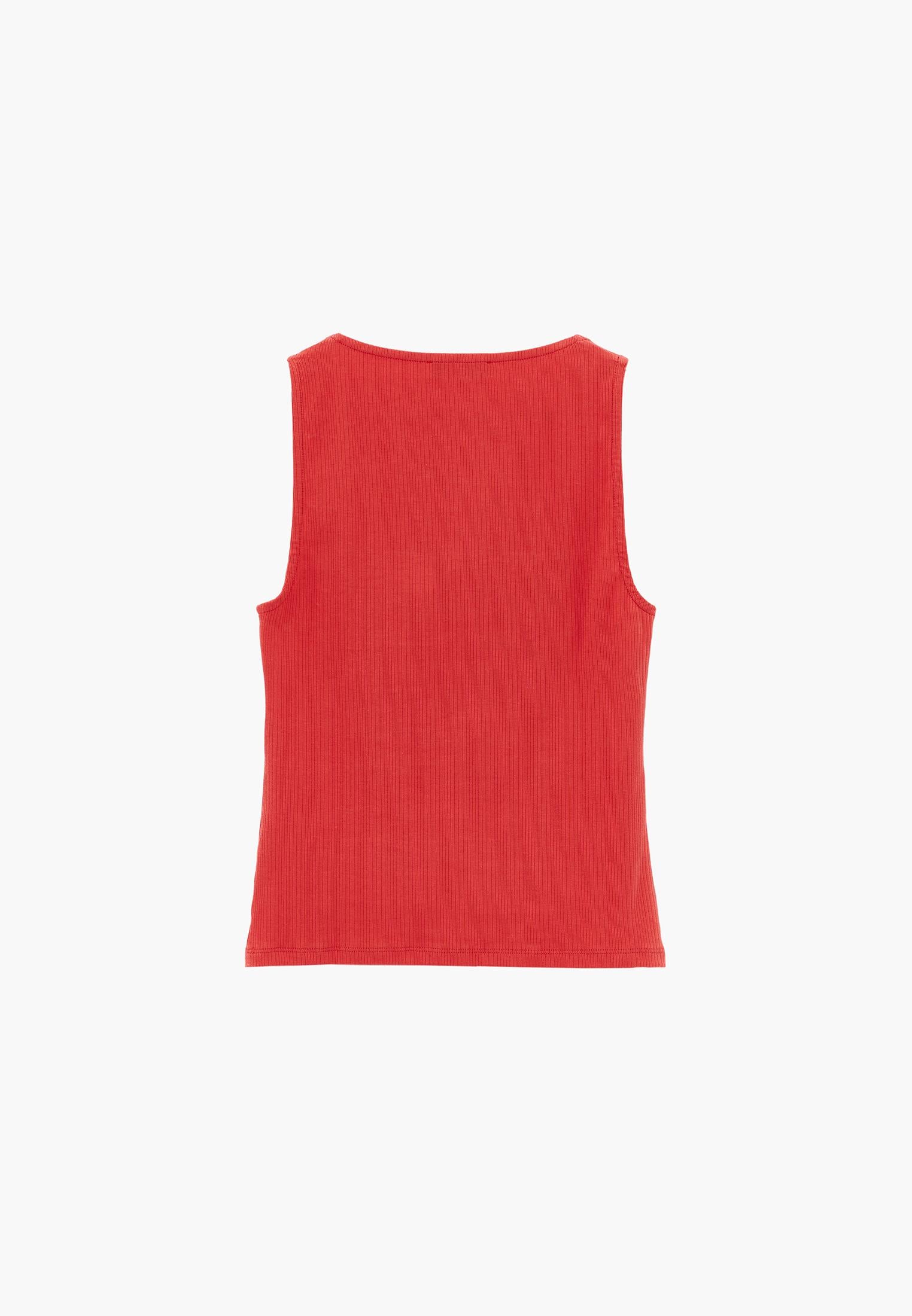 Wide Neck Buckle Detail Tank Top - BITTERSWEET