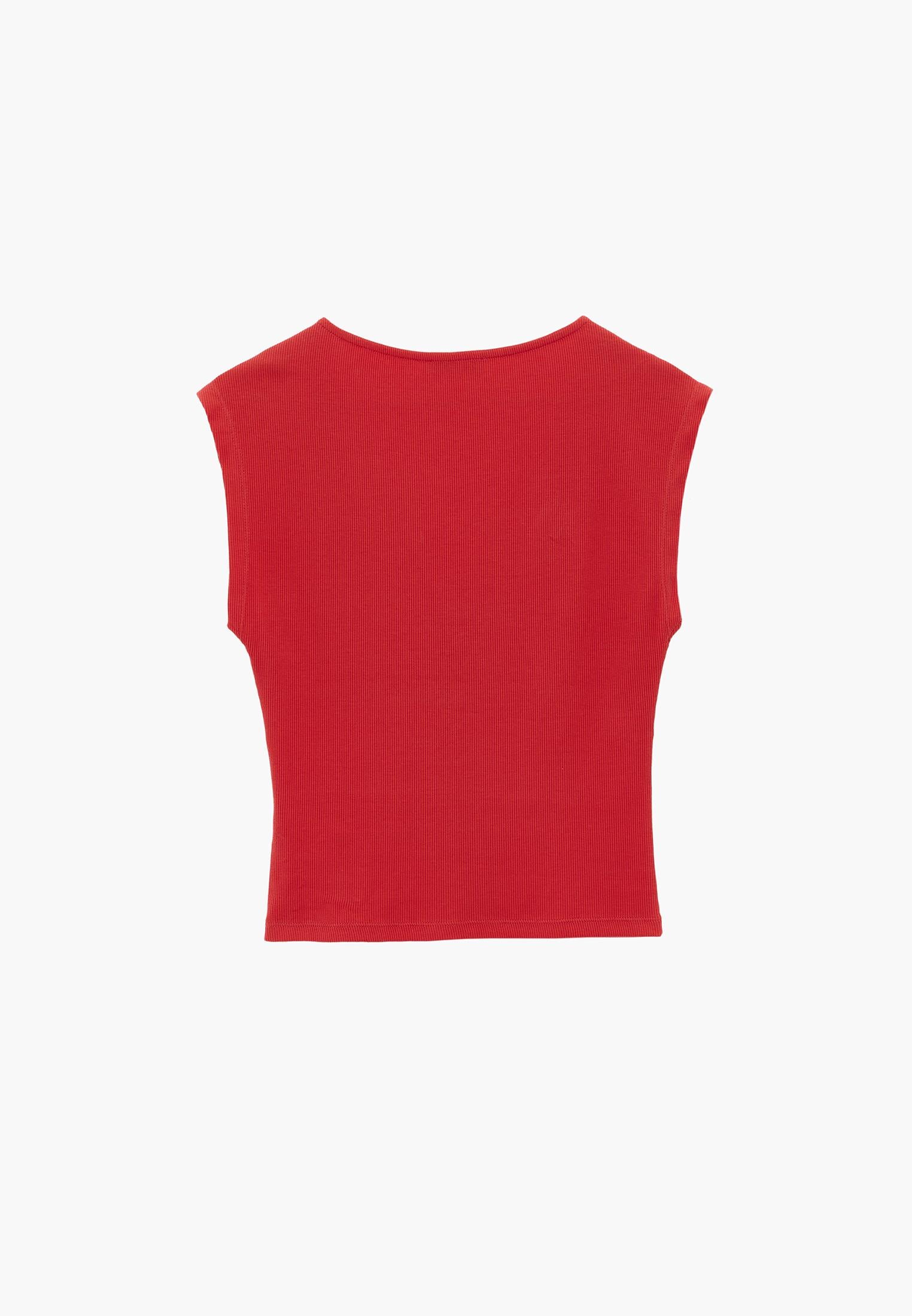 V Neck Bodycon T-Shirt - BITTERSWEET